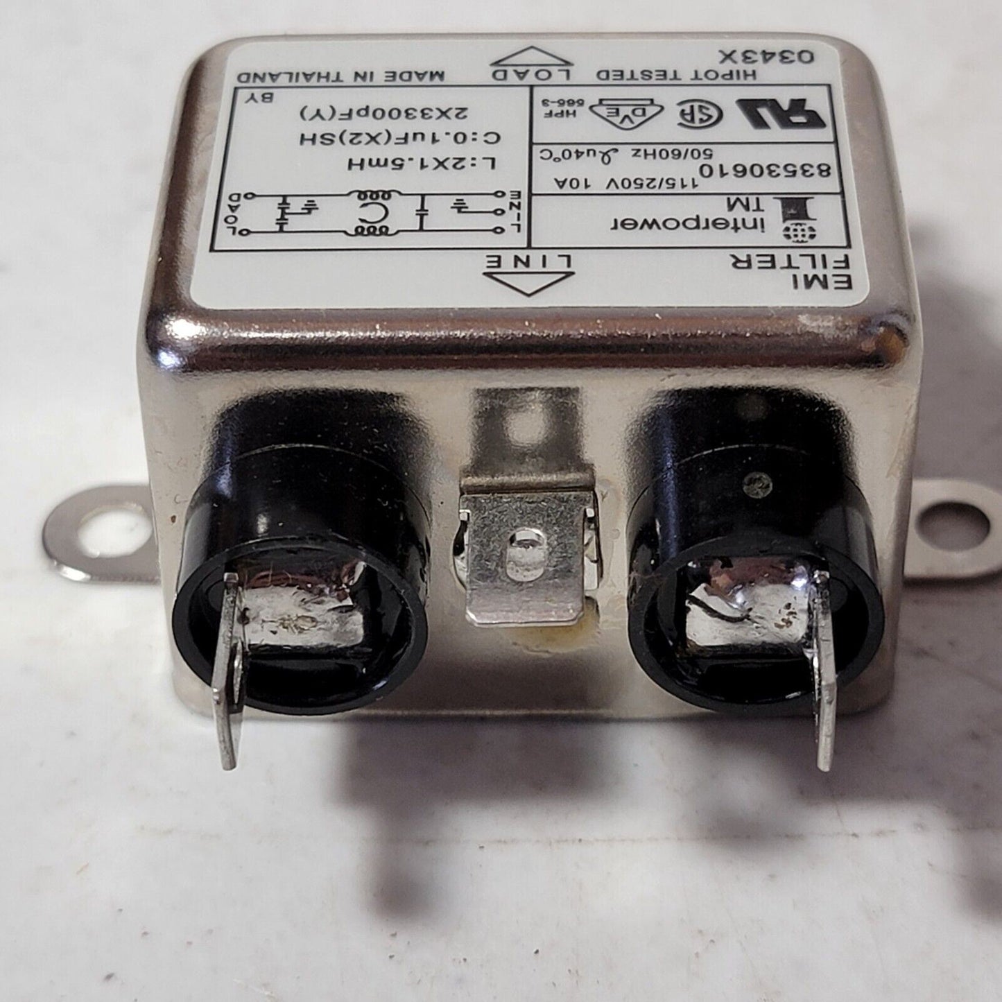 Interpower RFI/EMI Filter 83530610 115/250v 10A