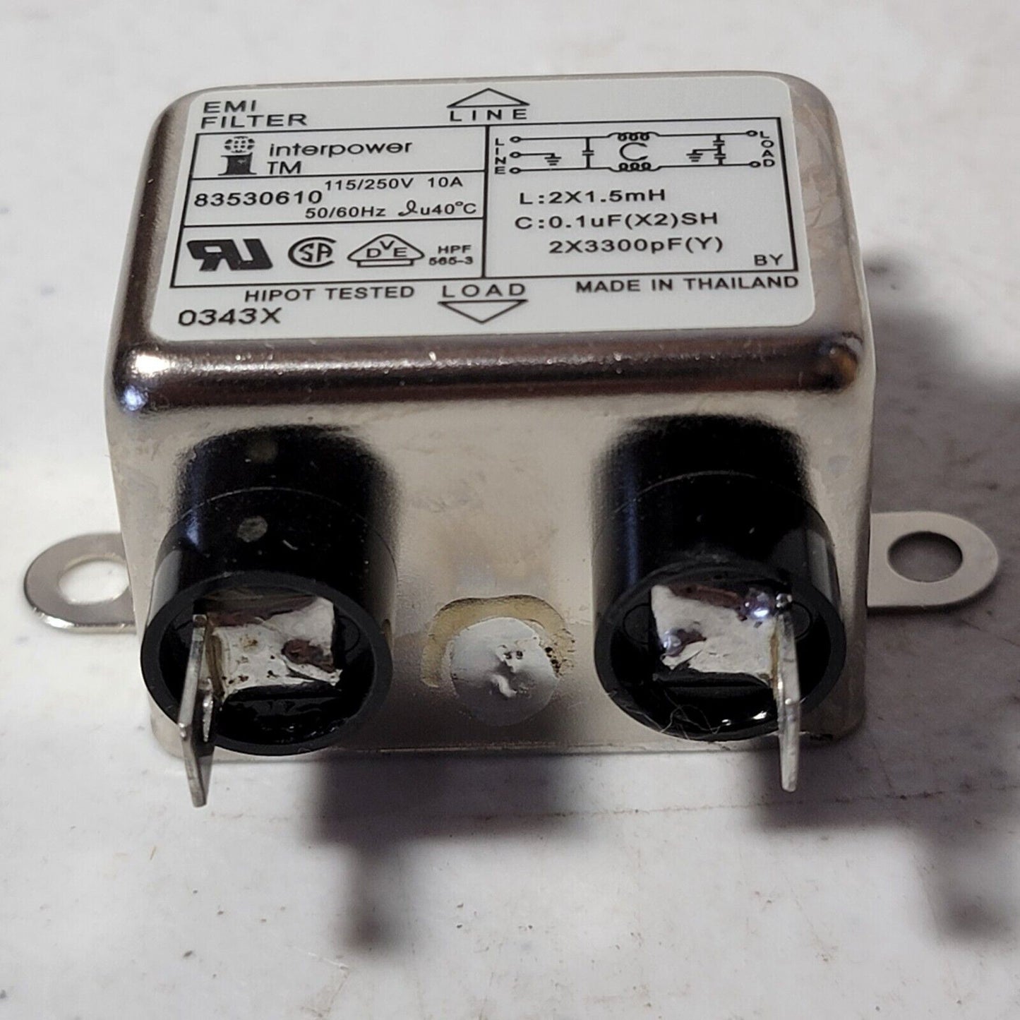 Interpower RFI/EMI Filter 83530610 115/250v 10A