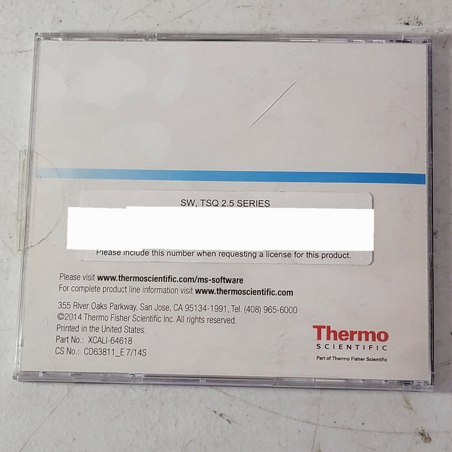 Thermo Scientific TSQ 2.5 Series Instrument Control Software XCALI-64618