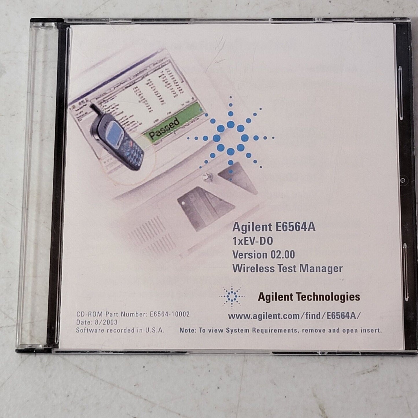 Agilent E6564A 1xEV-DO Wireless Test Manager Version 02.00 Install CD