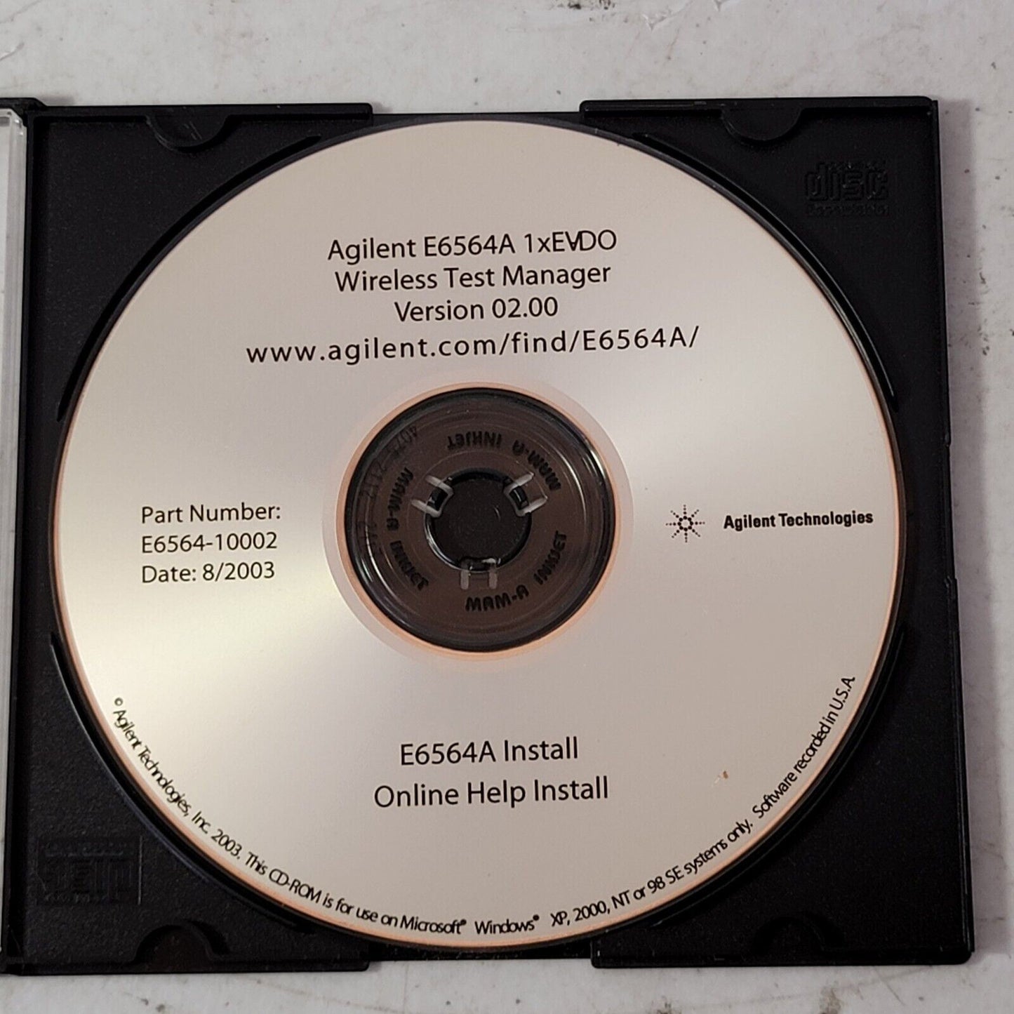 Agilent E6564A 1xEV-DO Wireless Test Manager Version 02.00 Install CD