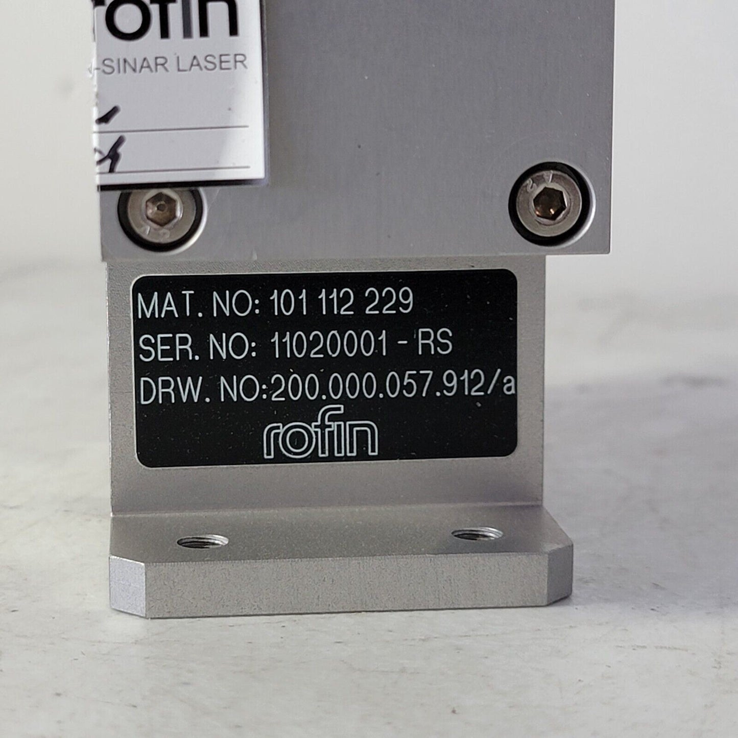 Rofin 101 112 229 Cooled Laser In-Beam Focuser Lens Filter