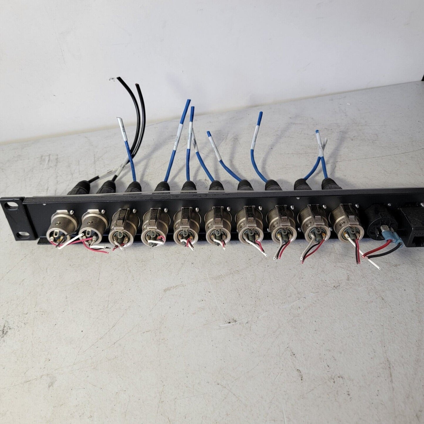 Rack Canare Strip w/ 10x Cannon XLR 31F XLR-3-31 Female Ports and Male Cables