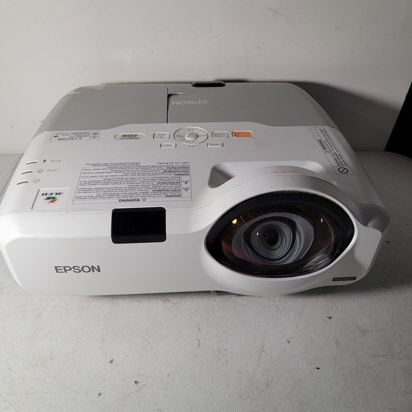 TESTED - WORKS Epson PowerLite 435W 3LCD Projector Acceptable Functional