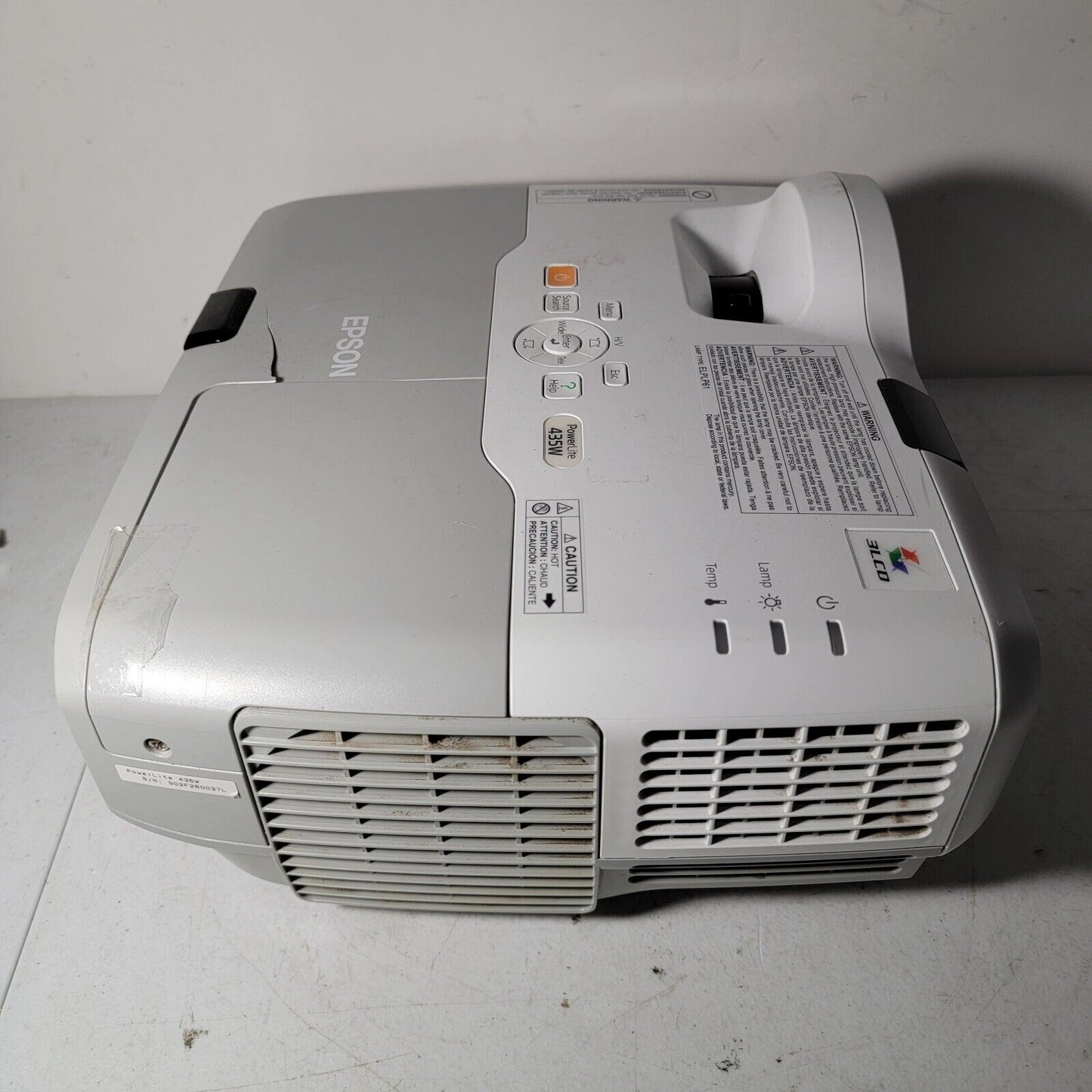 TESTED - WORKS Epson PowerLite 435W 3LCD Projector Acceptable Functional