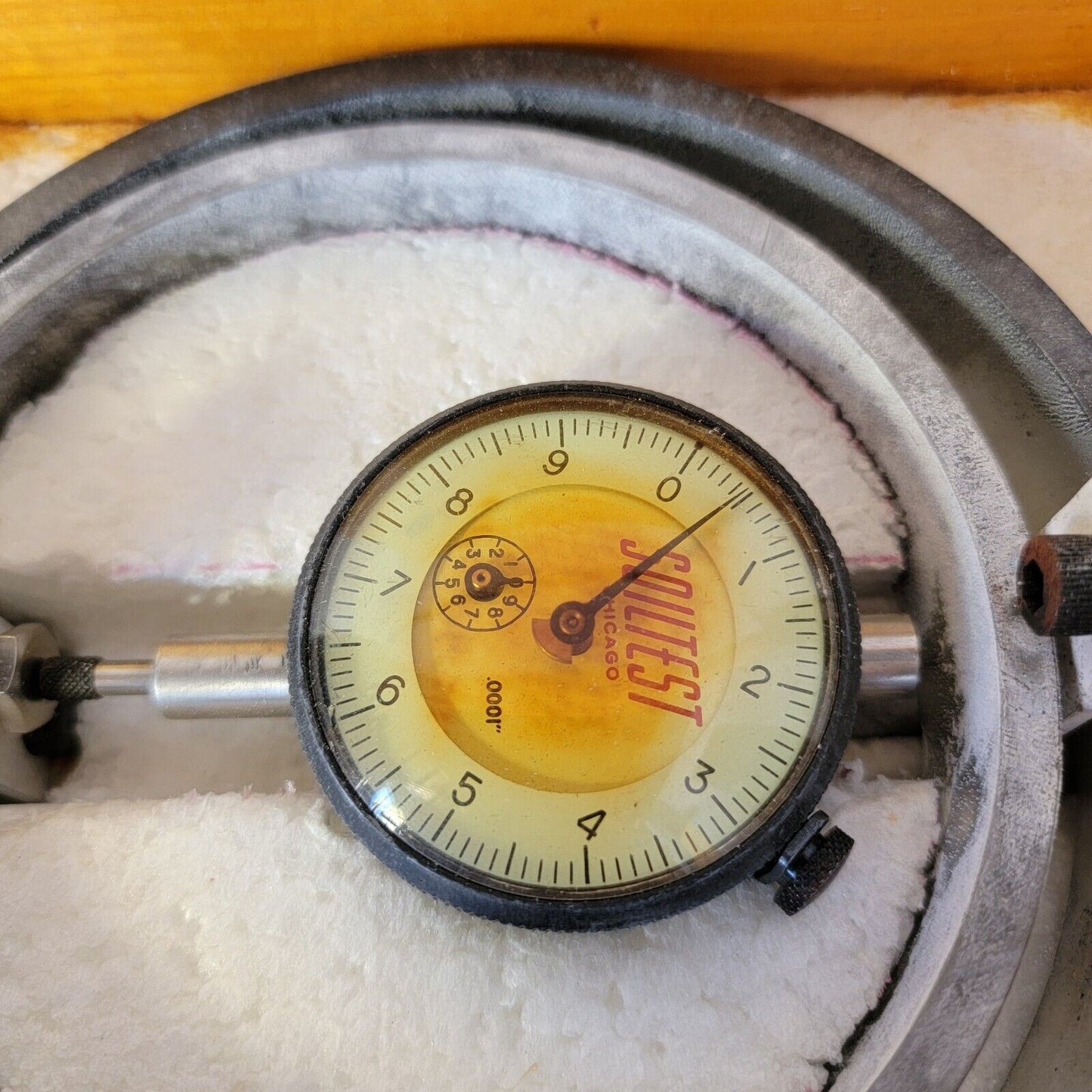 Vintage Bruning 40-8407 Proving Ring with Calibration Sheet and Storage Box