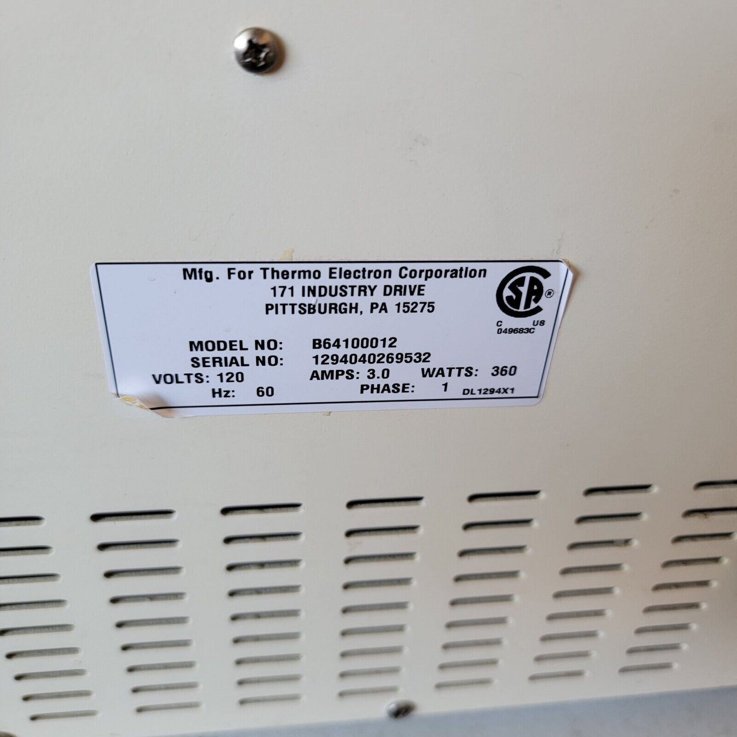 Thermo Electron Corporation Shandon Histocentre 3 Model B64100012 - Tested