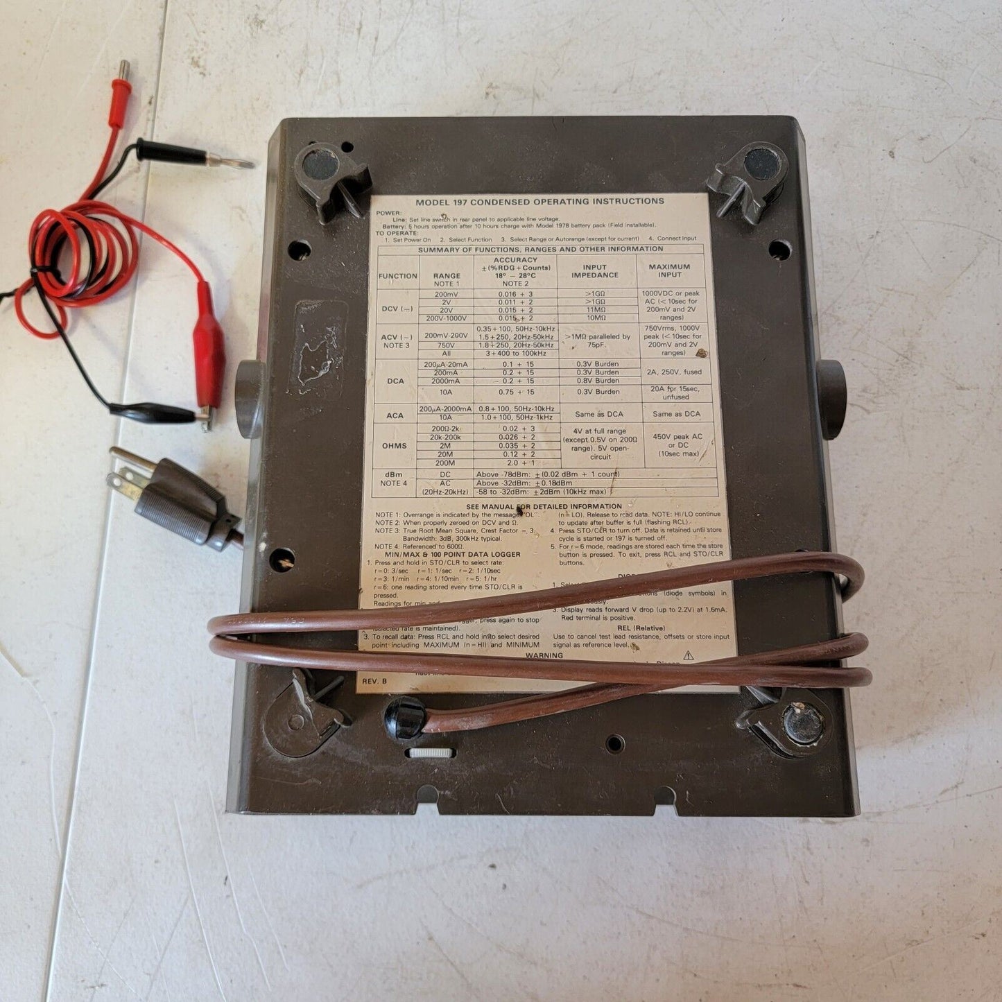 TESTED-WORKS Keithley 197 Autoranging Microvolt DMM Digital Multimeter w/ Manual