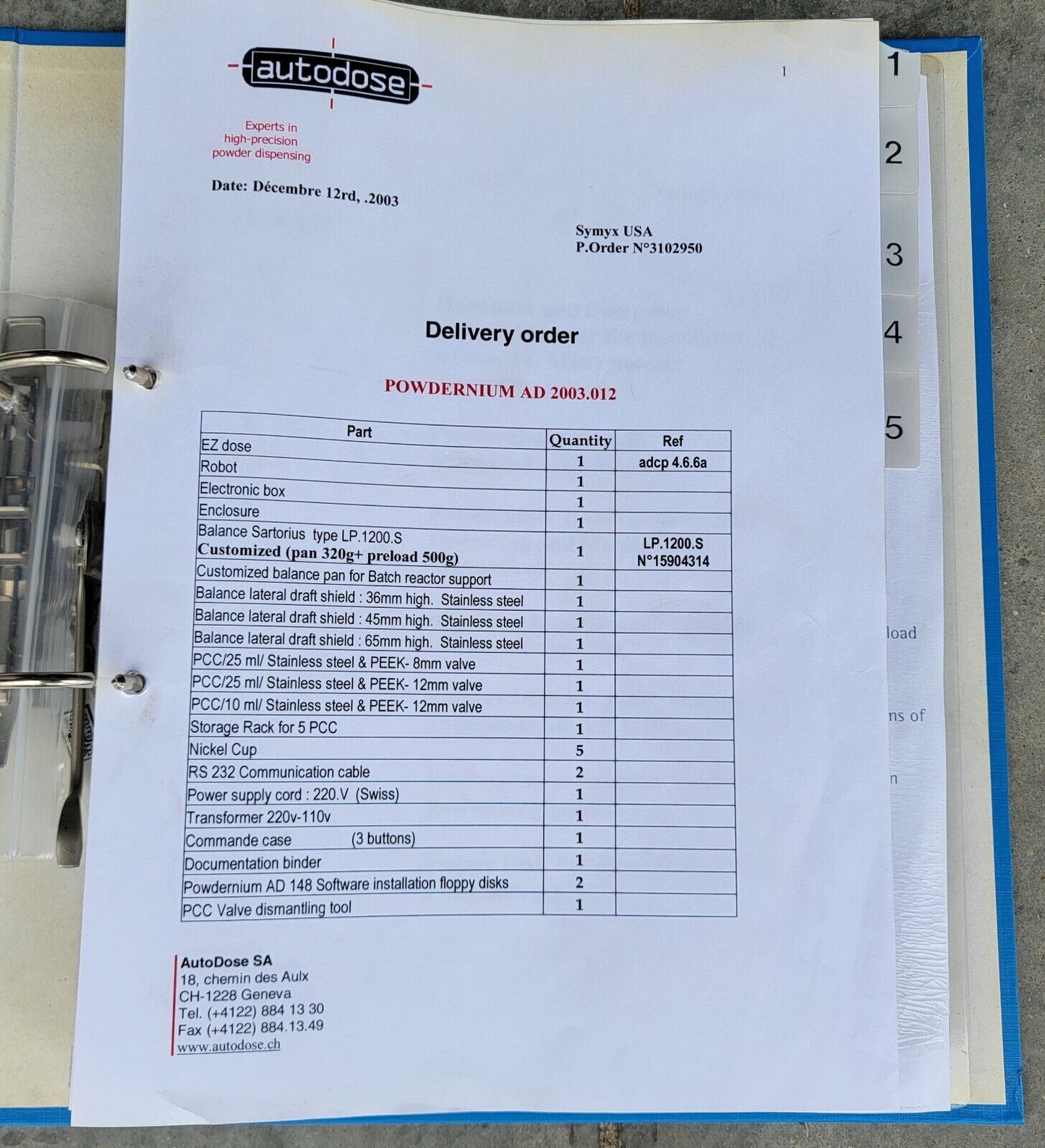Powdernium OTM Autodose Powder Filling System with Software, Control Box, Manual