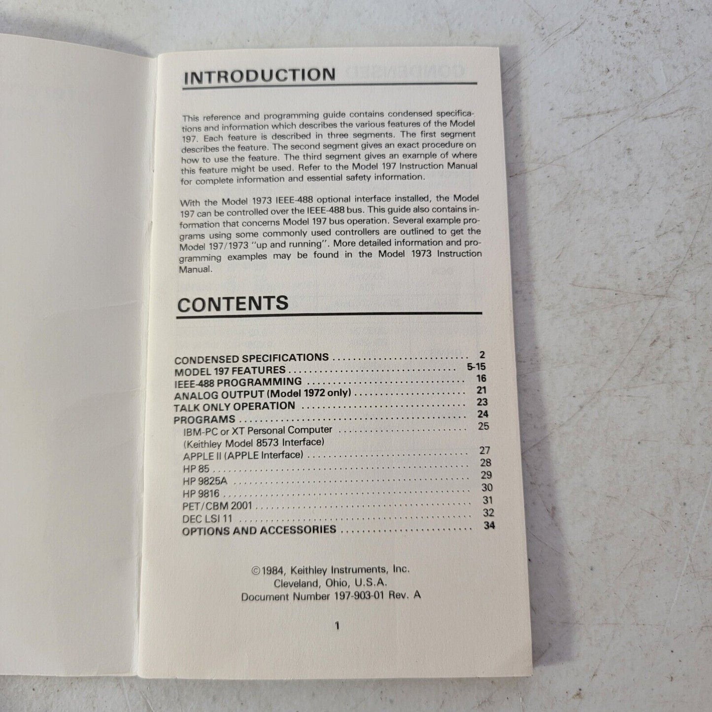 Keithley Model 197 Autoranging Microvolt DMM Reference And Program Instructions