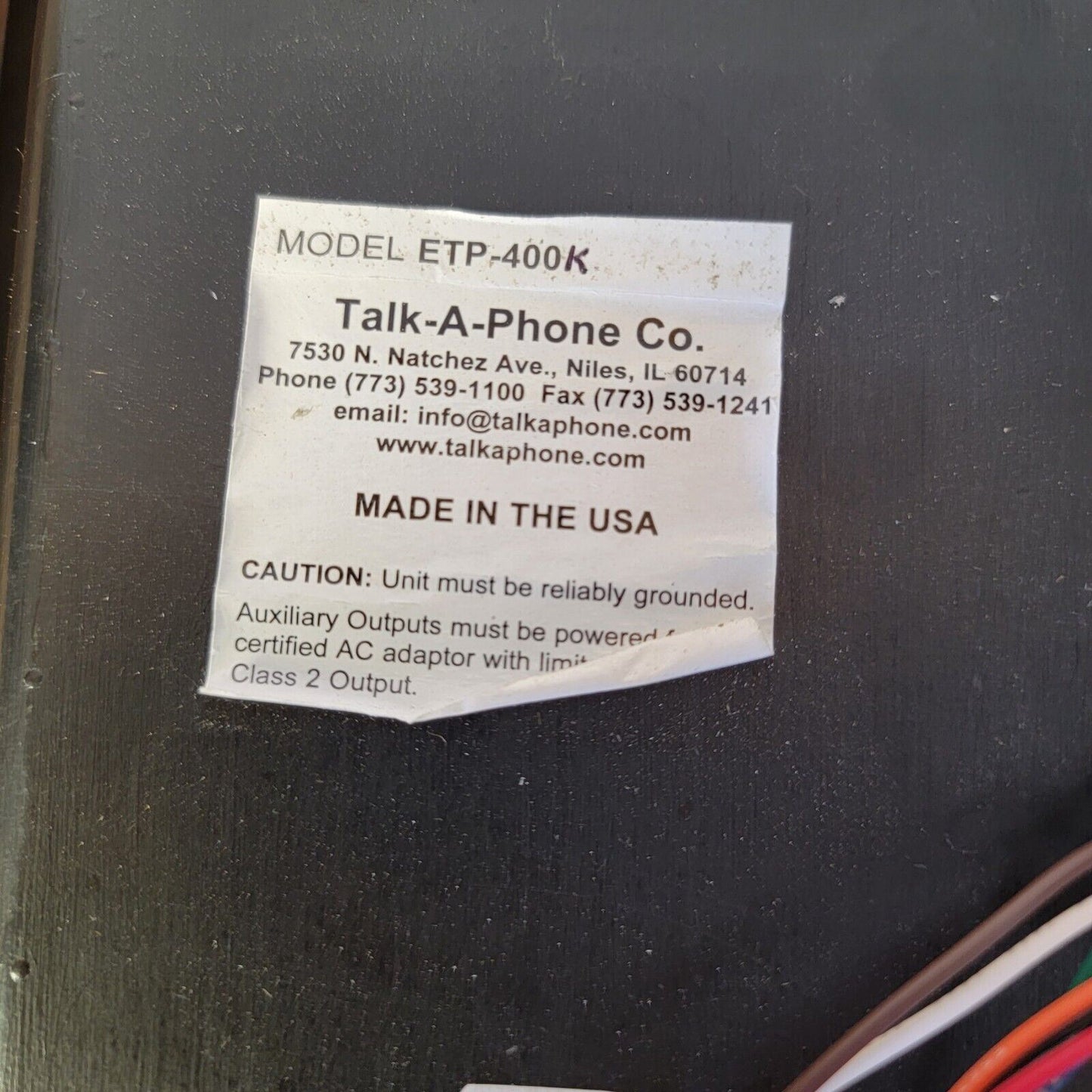 Talk-A-Phone ETP-400K Intercom Call Assistance Access Door
