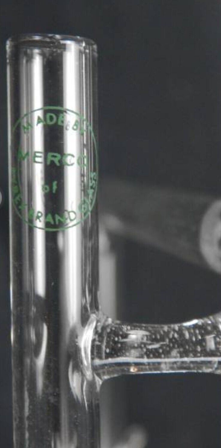 Vintage Mercer Glass Works Merco Pyrex Glass Manometer No. 9496