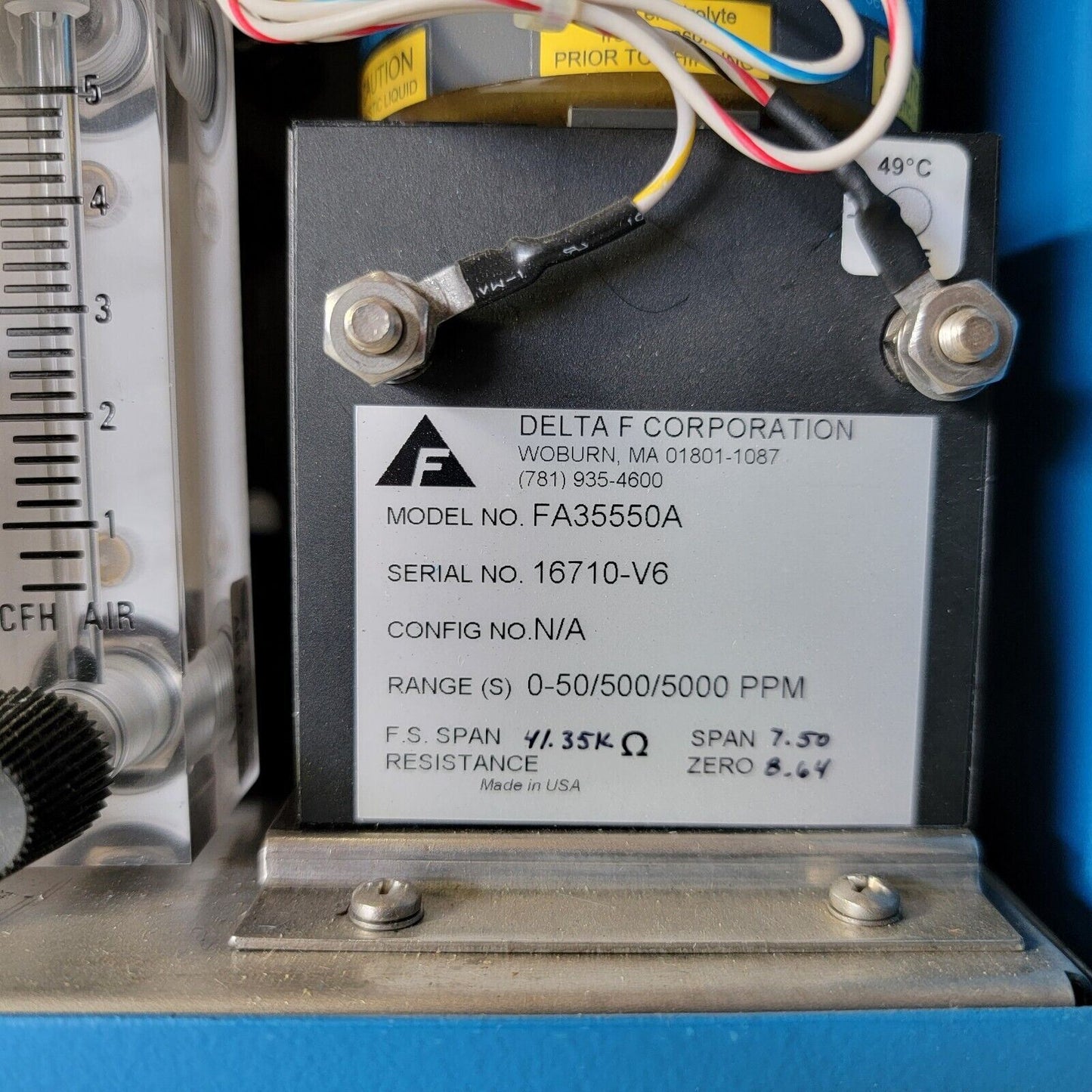 READ DESCRIPTION Delta F Trace Oxygen Analyzer 0-5000 PPM, FA35550A