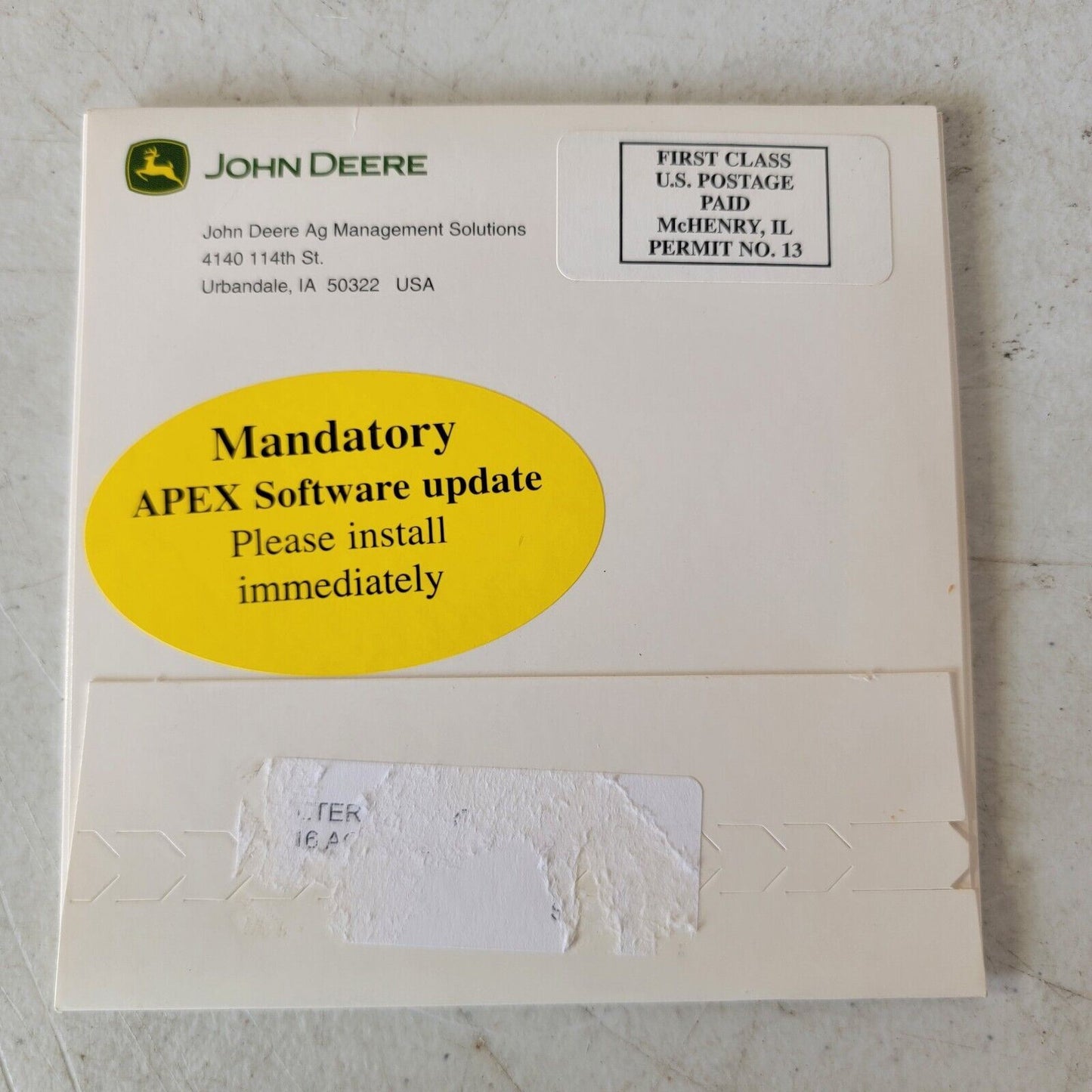 John Deere Ag Management APEX Software Update CD Disk