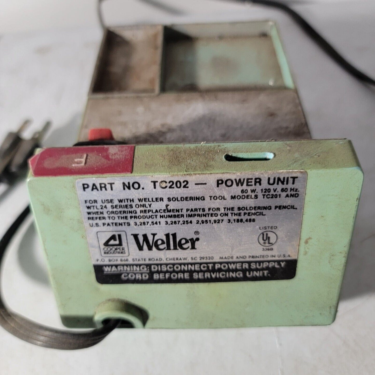 Weller TC202 Soldering Power Station 120 Vac 60 Hz 60 Watt