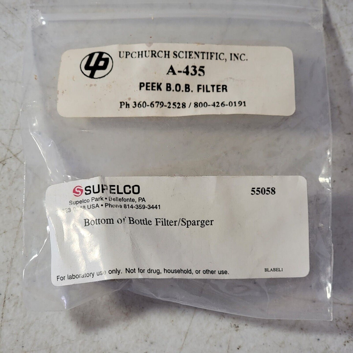 Supelco 55058 Bottom Of Bottle Filter/Sparger Upchurch A-435 Peek BOB Filter