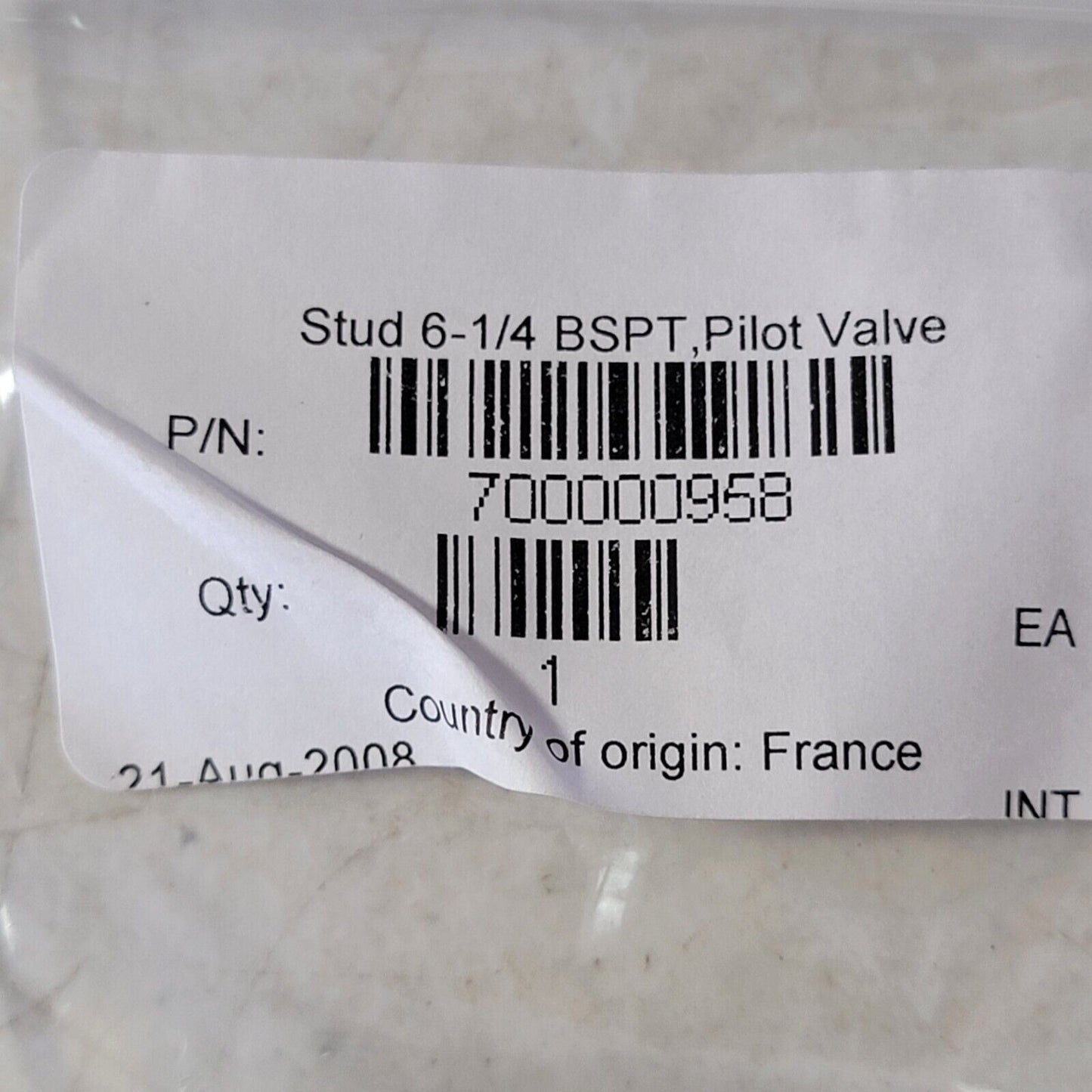 Chromatography Stud 6-1/4 BSPT Pilot Valve