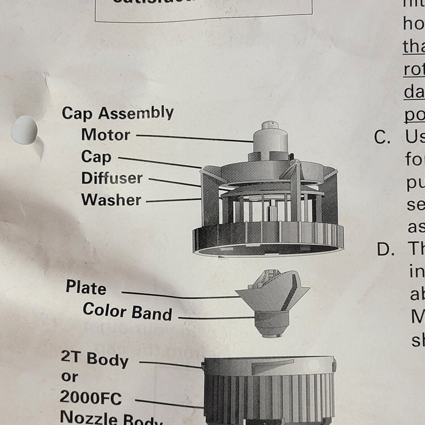 Nelson Irrigation Corp. R2000 Rotator Cap Assembly Motor Diffusor and Plate
