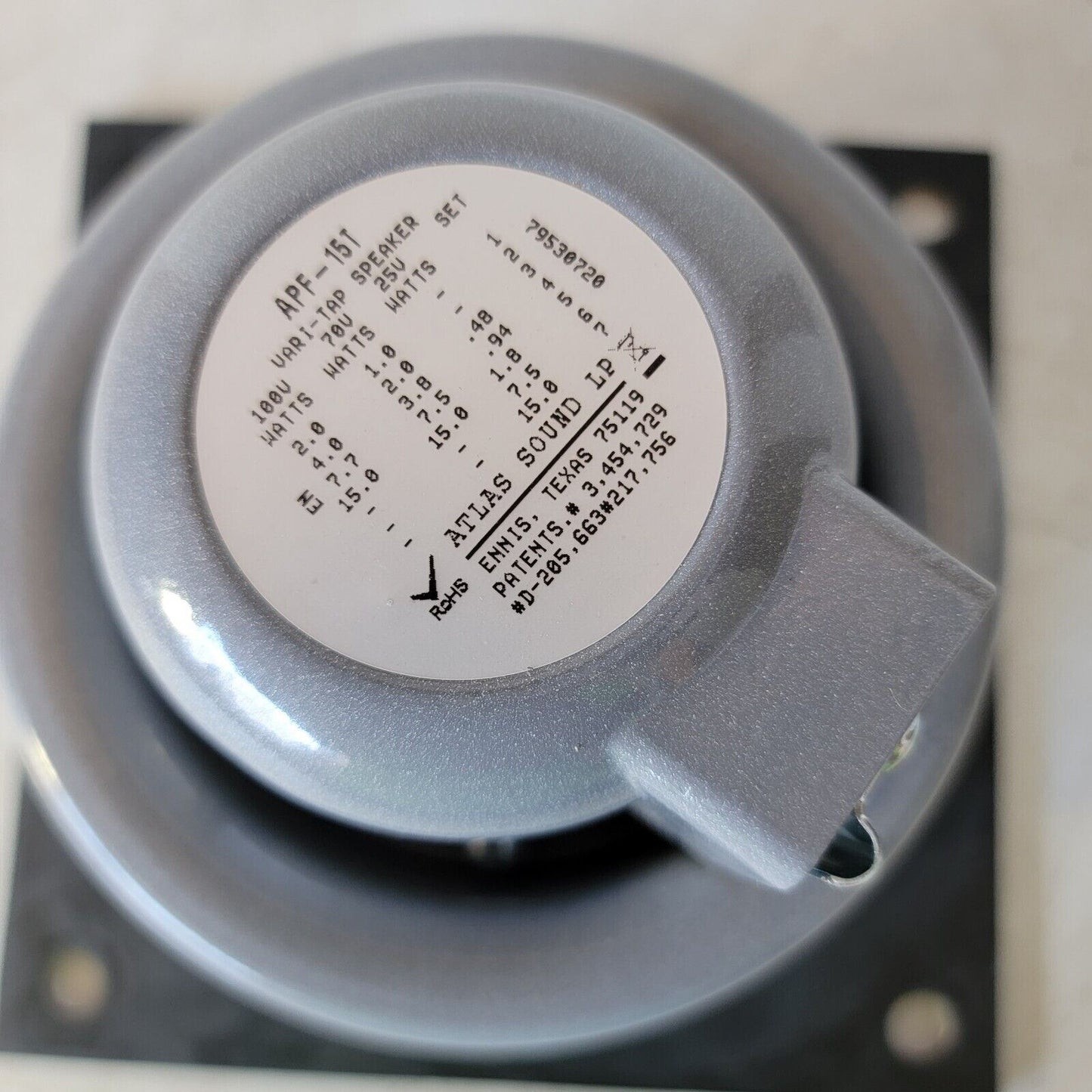 Atlas Soundolier Omni-Purpose Loudspeaker Flange Mount, pn APF-15T w/ 8" Cover