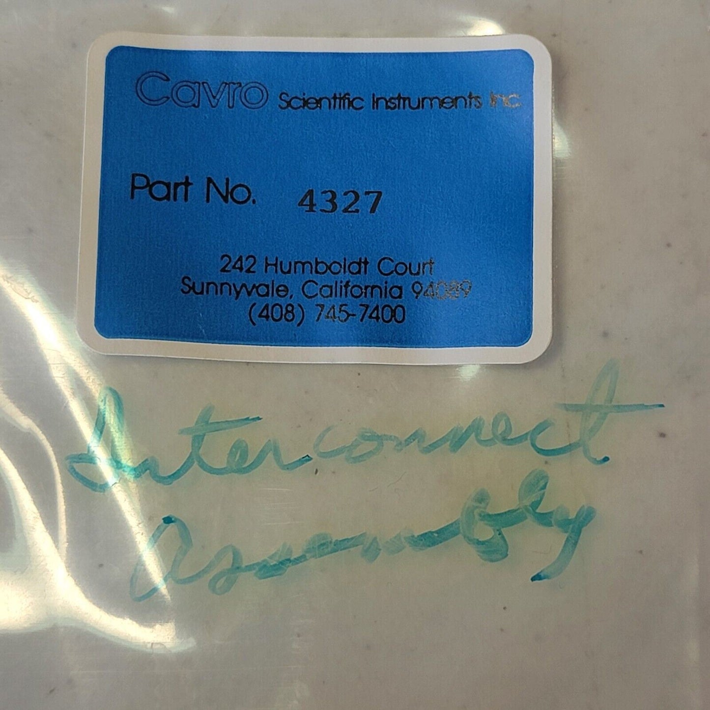 2x Cavro Scientific Instruments 4327 Teflon Interconnect Assembly