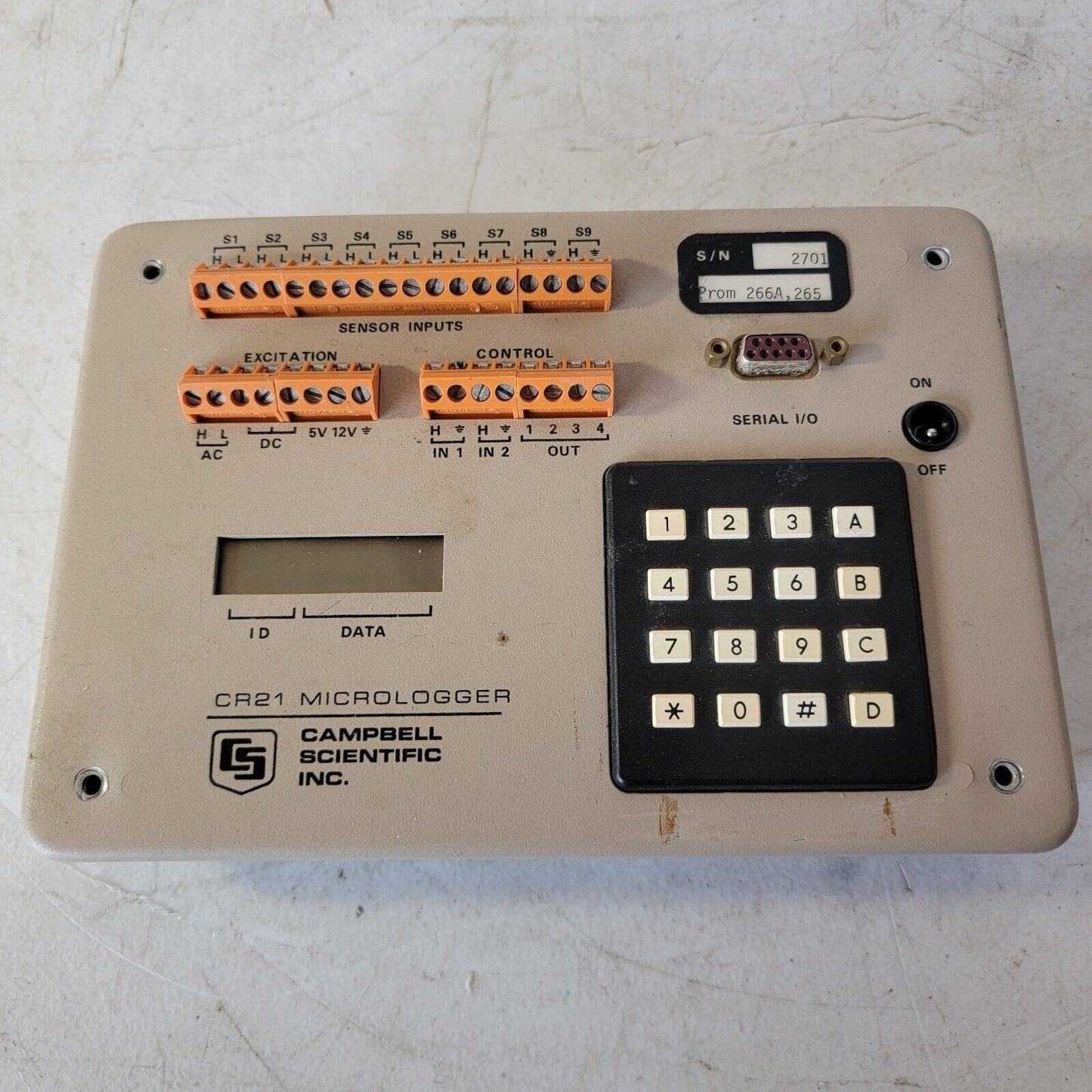 Campbell Scientific Weathermeasure CR21 Micrologger Prom 266A, 265 Data Logger