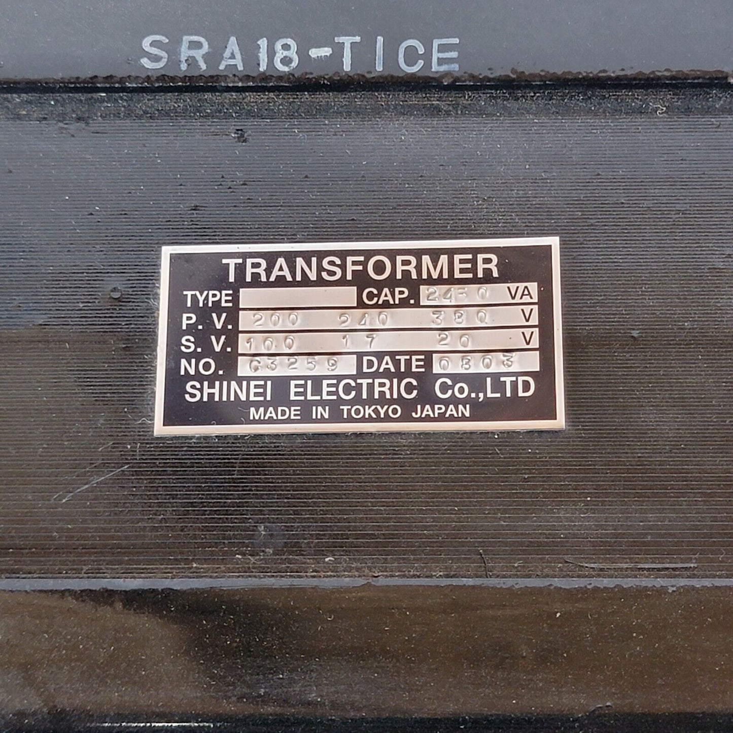 Shinei Electric Transformer 200v 240v 380v Primary, 100v, 17v, 20v Secondary