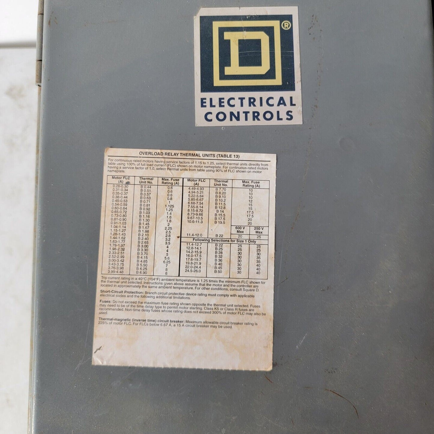 Square D Electrical Disconnect Box 15A Class 8539 SBG 1 CFTX3