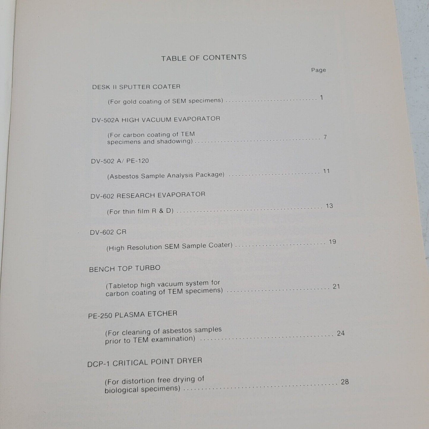 Denton Vacuum Vintage Equipment For Electron Microscope Sample Preparation Guide