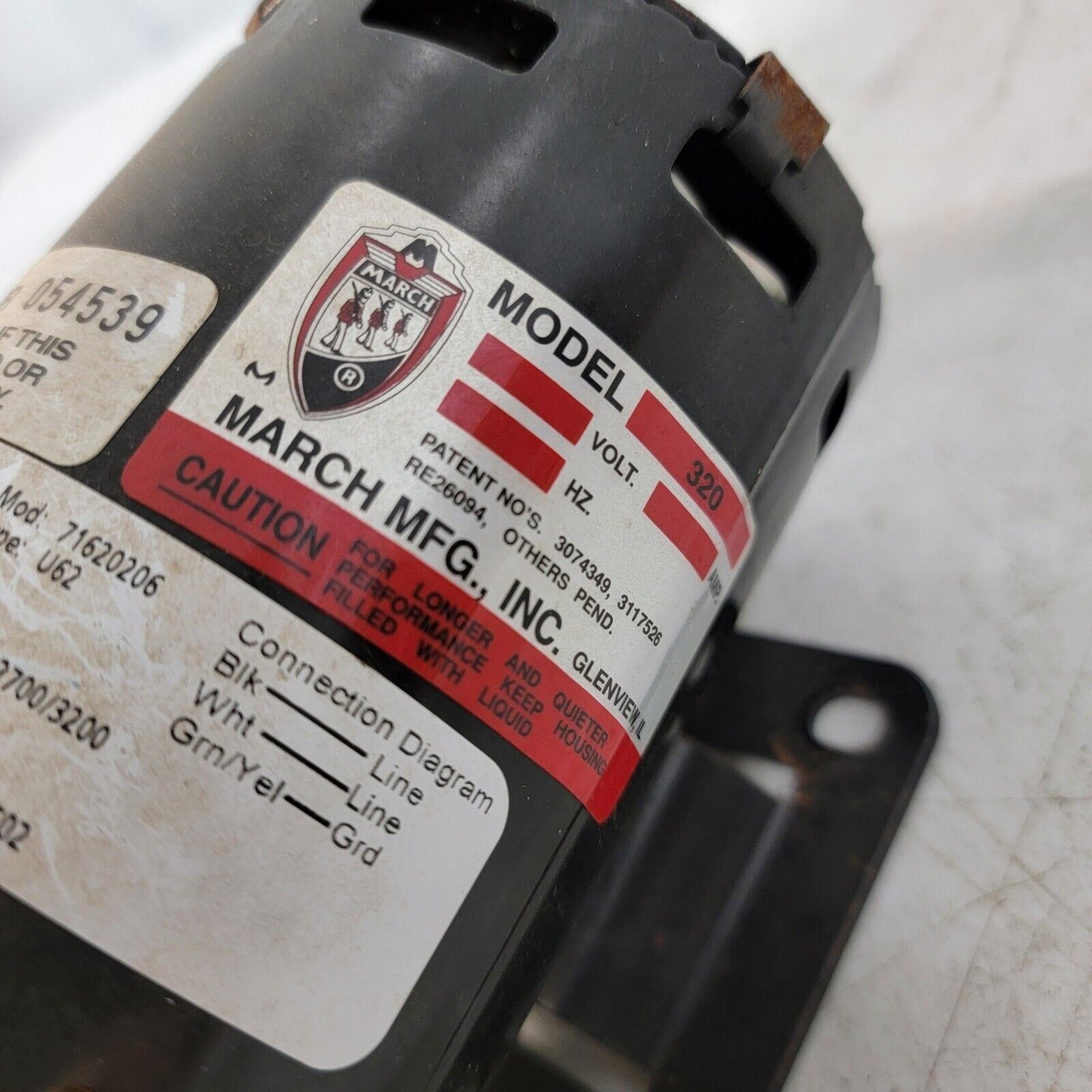 March Manufacturing 320 Fluid Pump Drive 1/12HP 1.75A 115V 2700/3200, 145-012-10