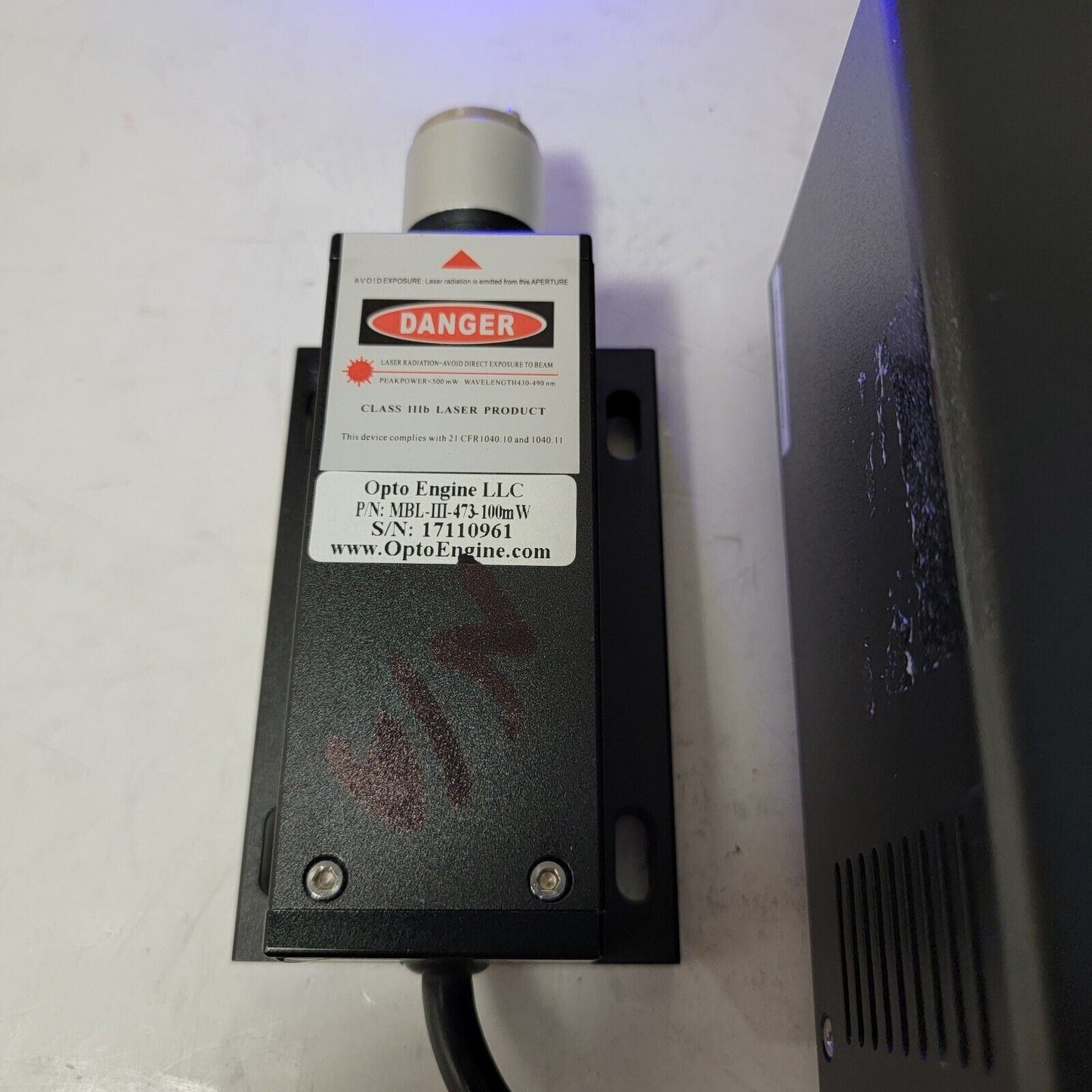 *Tested* Optoelectronic Tech LED Laser Power Supply with Head MBL-III-473-100mW