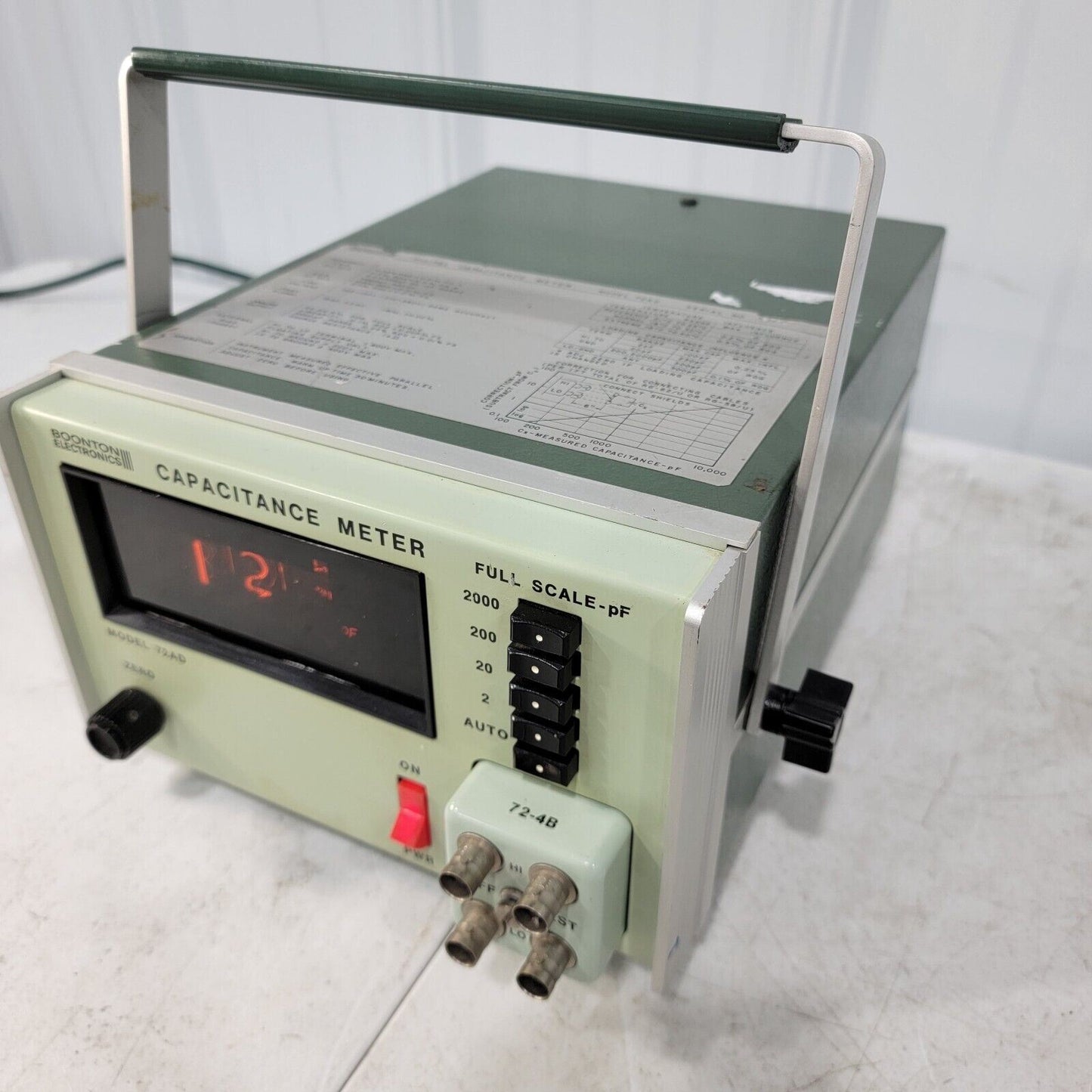Boonton Electronics Model 72AD Capacitance Meter - Nixie Tube Display Vintage