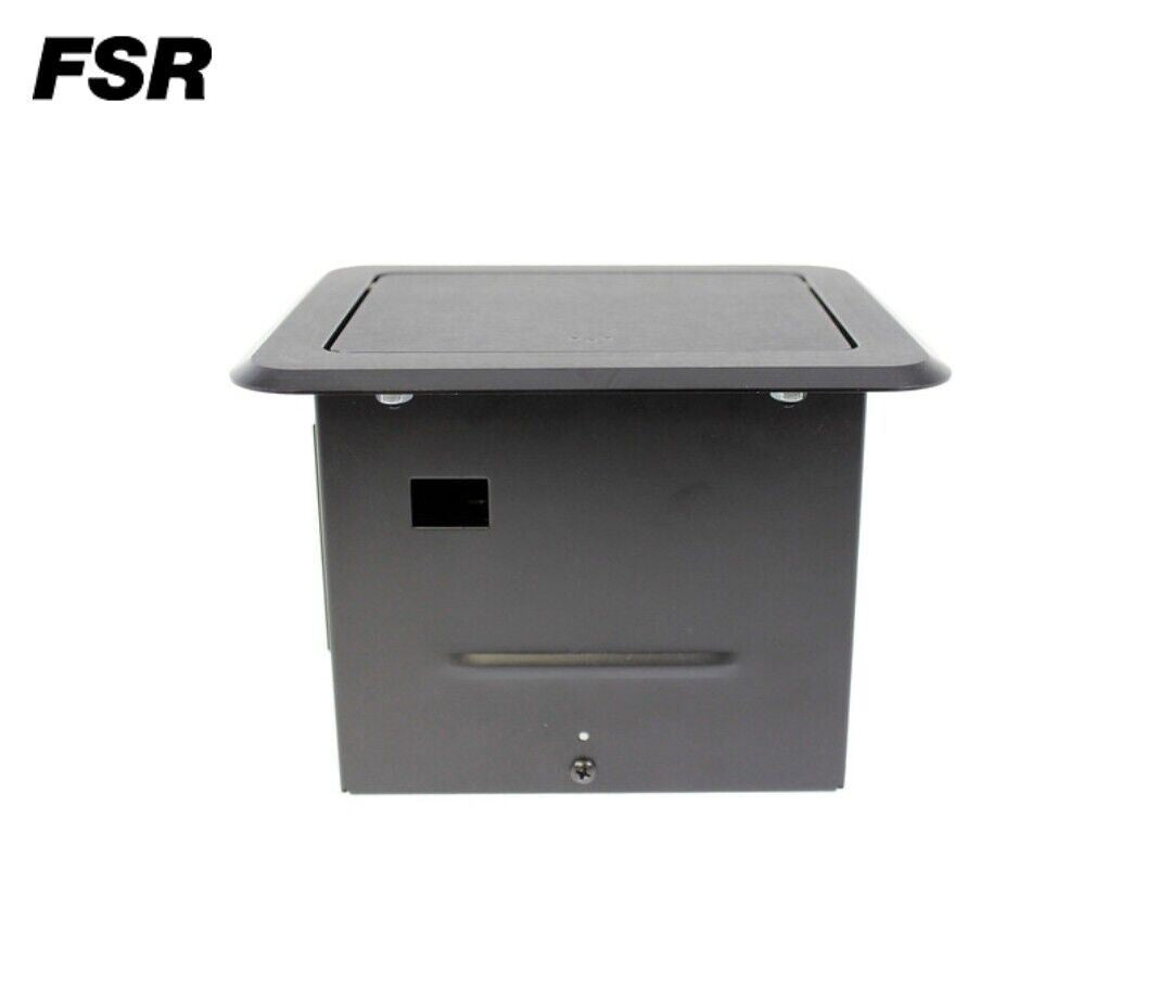 FSR TB-CHRG-BLK Tilt-Up Tablebox Receptacle 2 AC with Dual USB Charger, Black