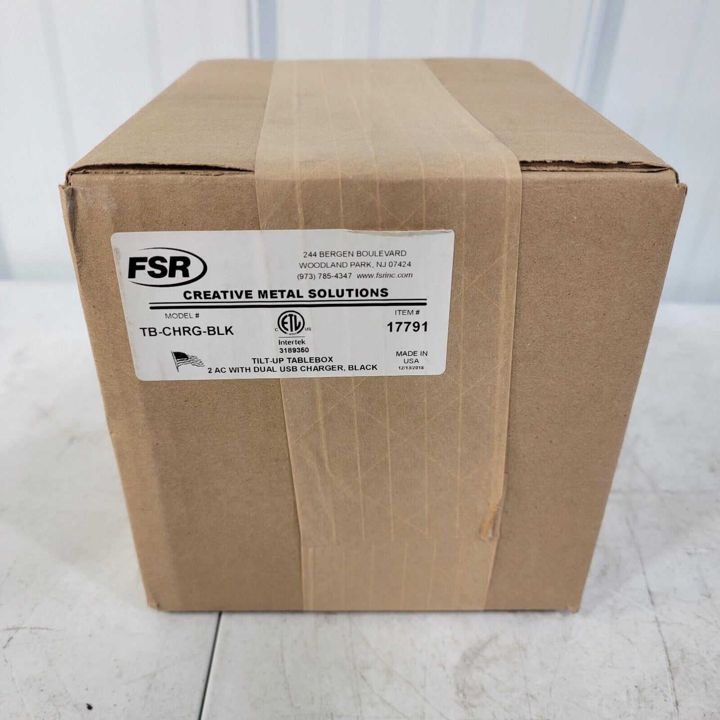 FSR TB-CHRG-BLK Tilt-Up Tablebox Receptacle 2 AC with Dual USB Charger, Black