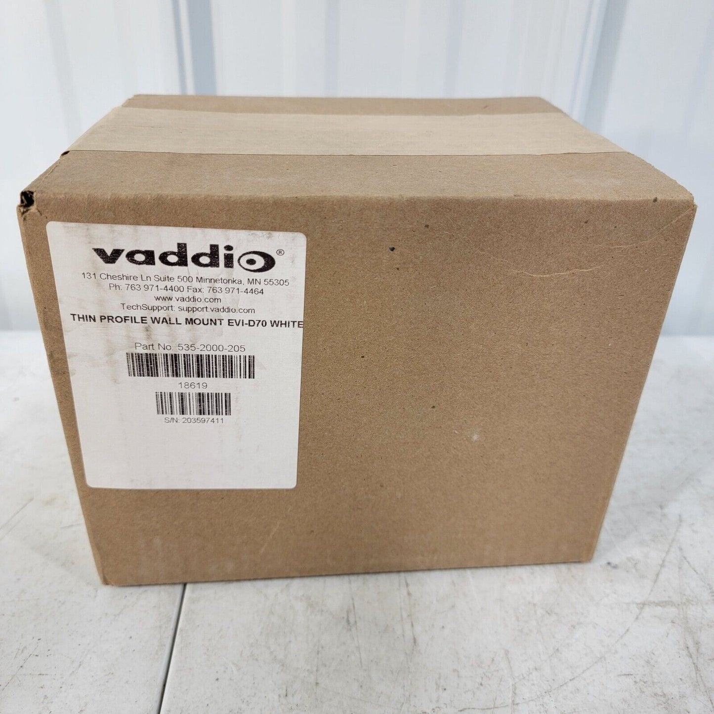 Vaddio Thin Profile Wall Mount Bracket for D70 (White)