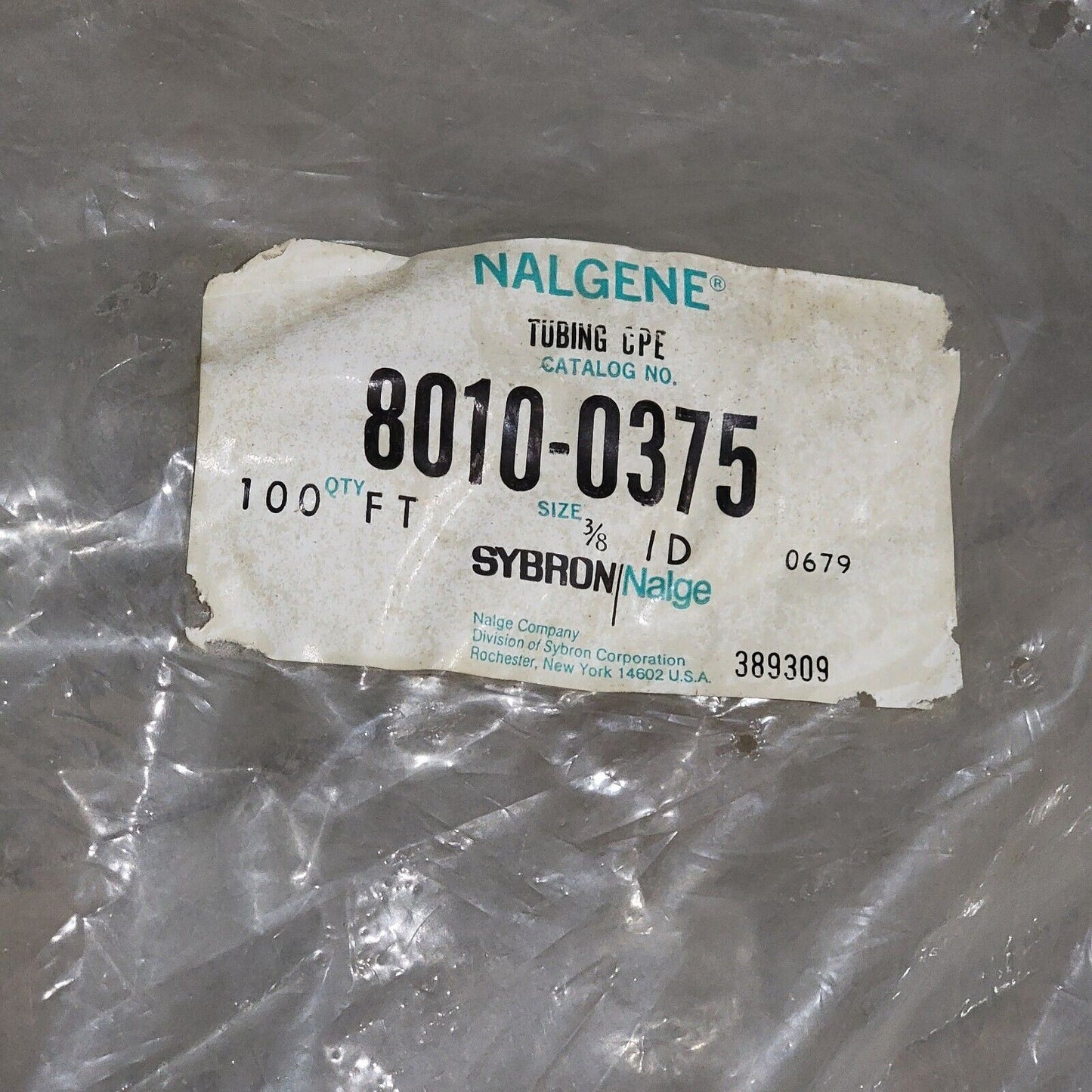 Nalgene 8010-0375 Tubing, 100 Ft 3/8" ID 0679