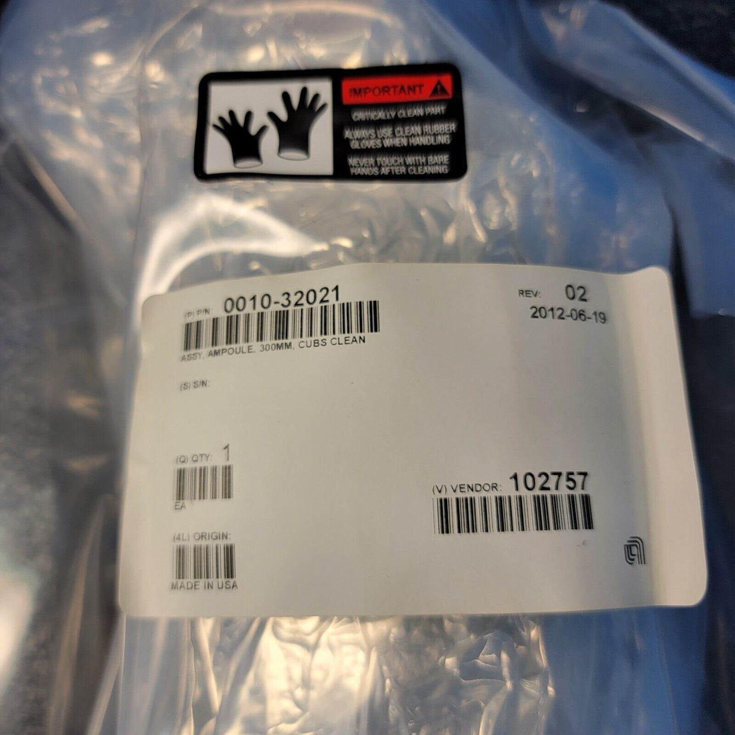 APPLIED MATERIALS AMAT ENDURA CUBS CLEAN AMPOULE HEATER VESSEL 0010-32021