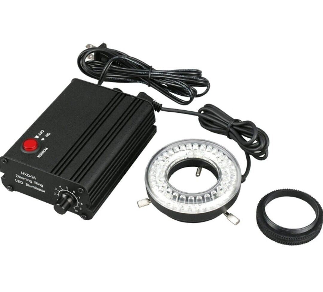 Microscope LED Ring Light Source Illuminator with Metal Dimmer Control Box