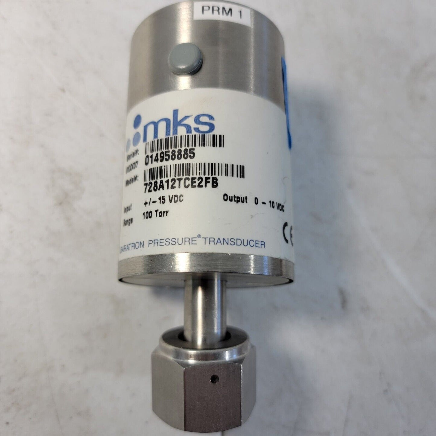 TESTED- MKS Baratron Capacitance Man. Pressure Transducer 728A12TCE2FB 100 Torr