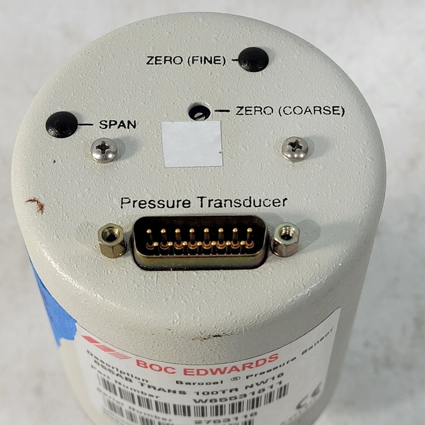 TESTED- WORKS BOC Edwards Barocel Pressure Sensor 655AB TRANS 100TR NW16