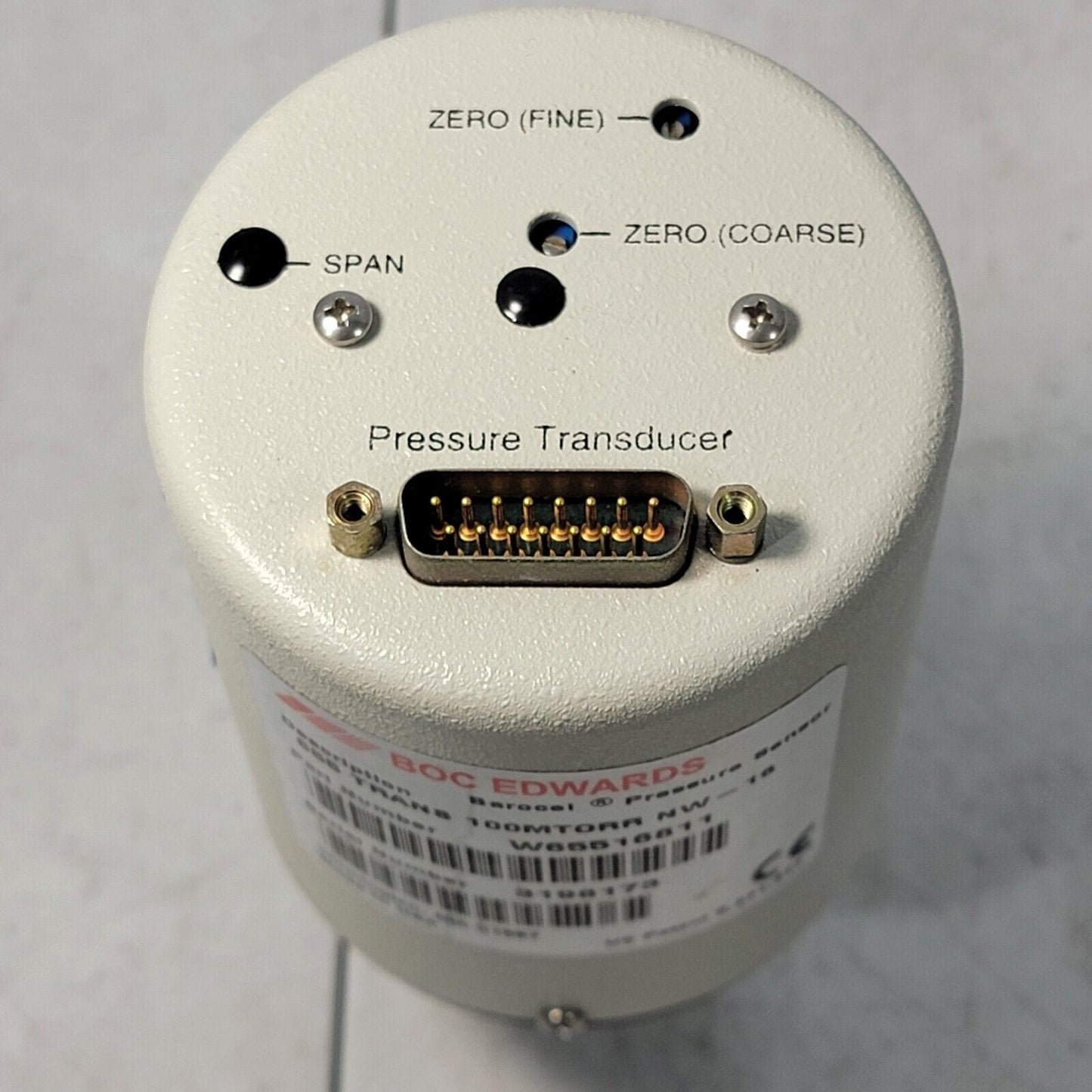TESTED- WORKS BOC Edwards Barocel Pressure Sensor 655AB TRANS 100 mTorr NW16