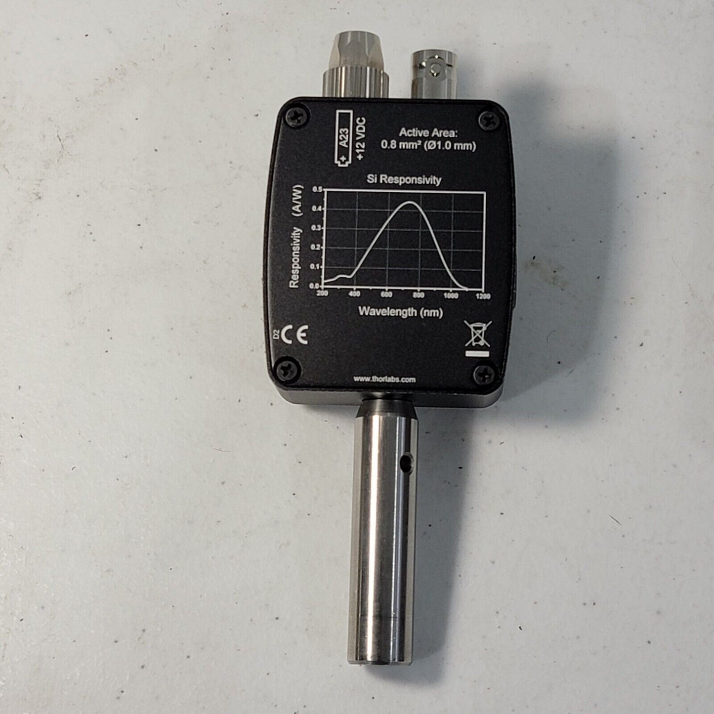 Thorlabs DET10A2 Biased Silicon Detector with LDS12B CP-8070 12v Power Supply