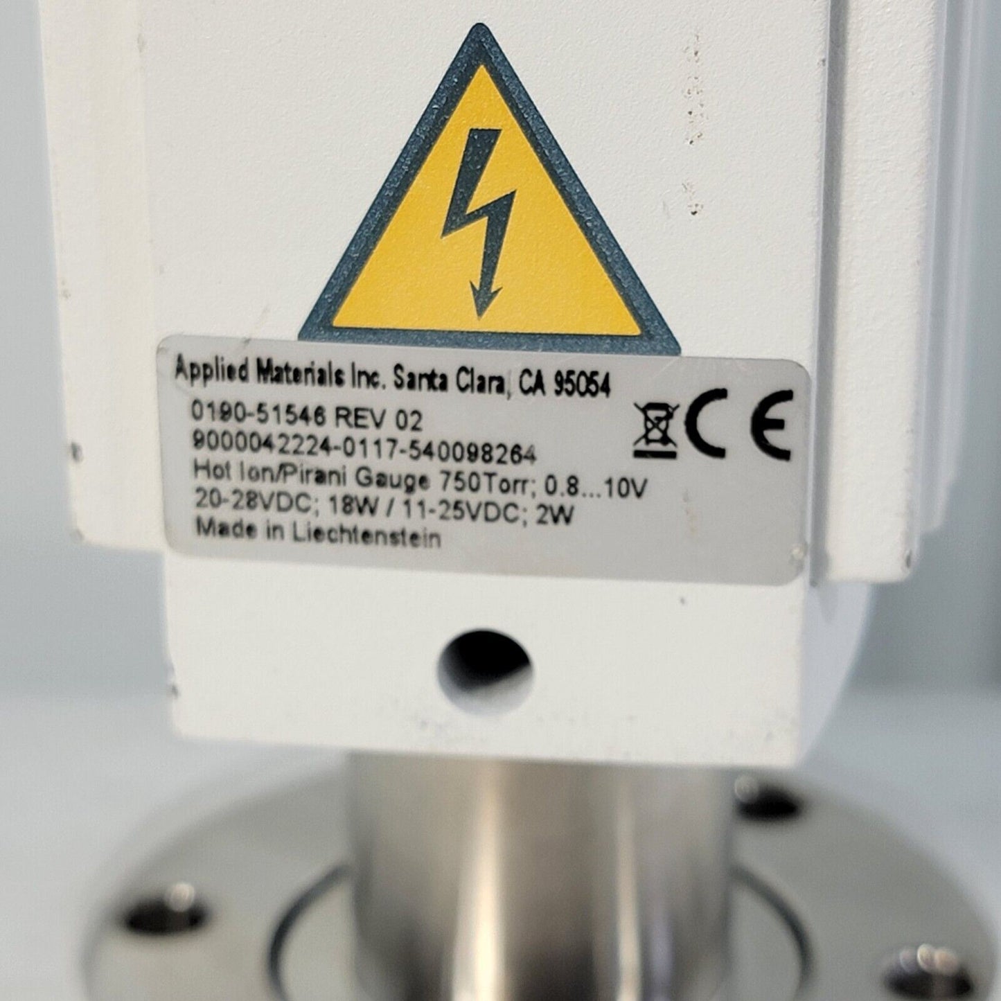 AMAT Applied Materials Hot Ion/Pirani High Vacuum Gauge 0190-51546 750T 2.75 CF