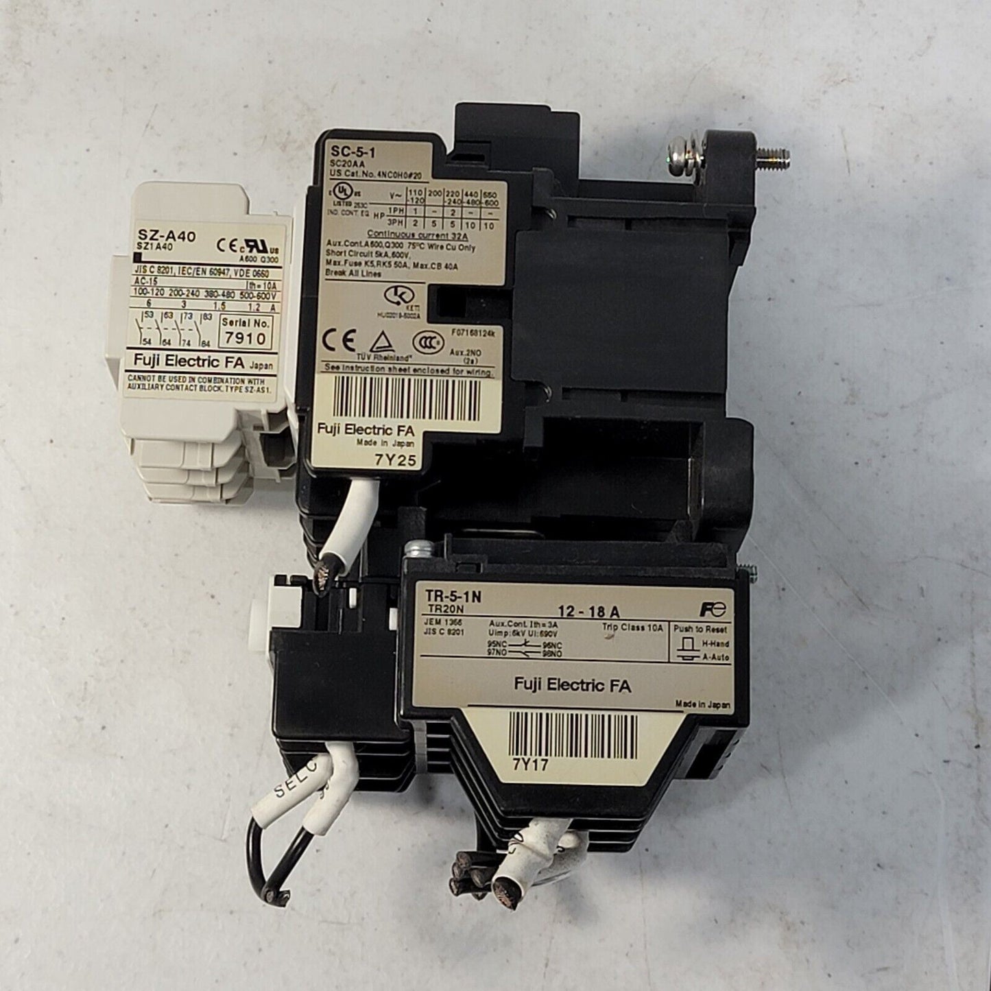 Fuji Electric SC-5-1 Contactor 100/110V Coil with TR-5-1N and SZ-A40 Breaker