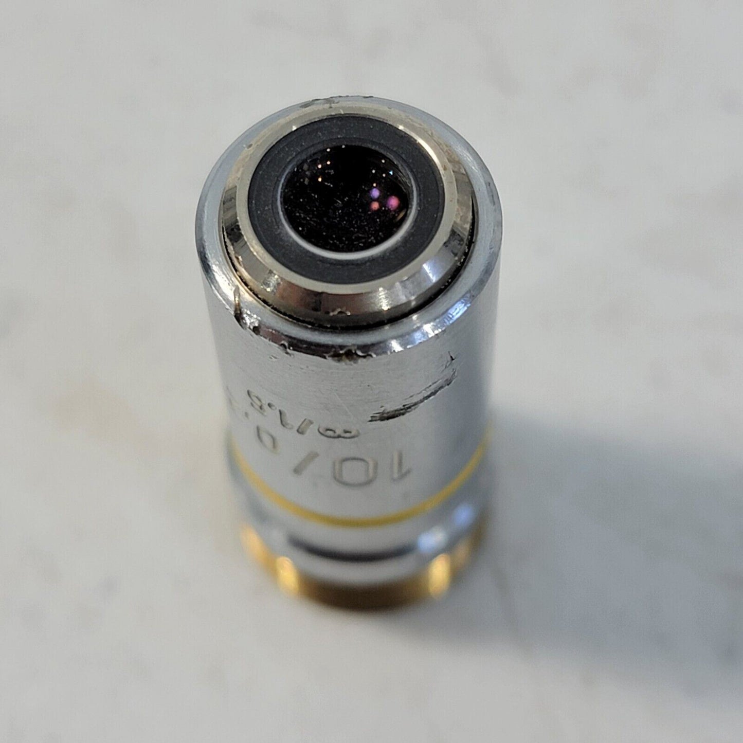 ZEISS 10x Epiplan Microscope Objective 10/0,2 Inf/1,5 w/ Yellow Band