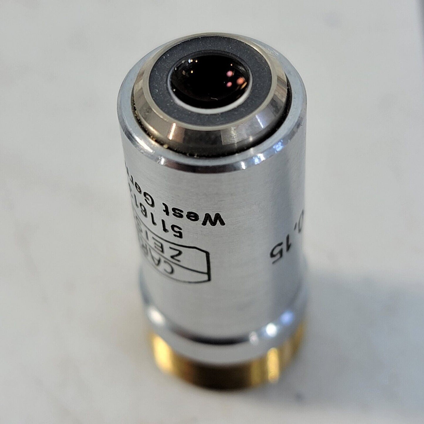 ZEISS 10x Epiplan Microscope Objective 10/(0,2)0,15 Inf/1,5 w/ Black Text