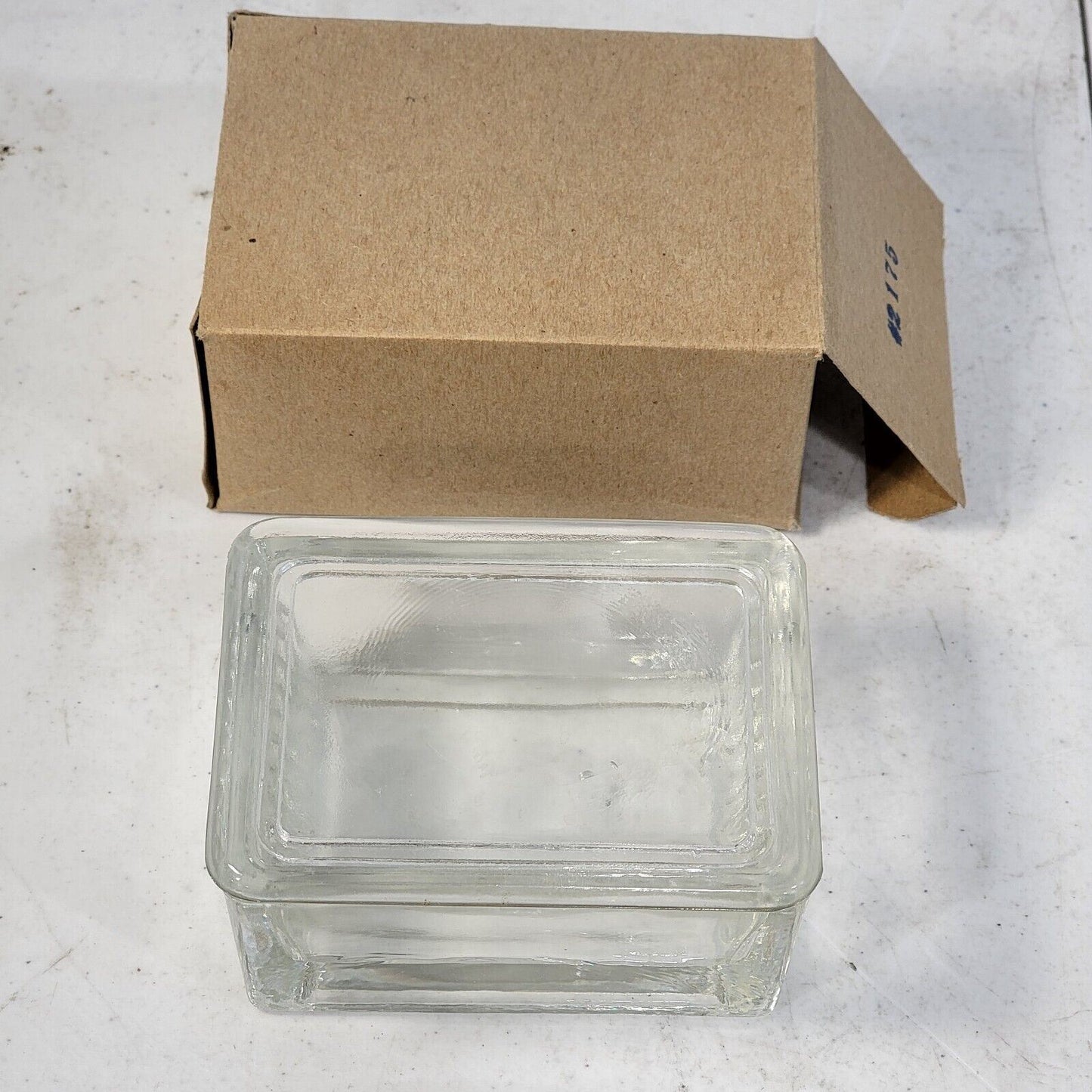 Vintage Horizontal Glass Staining Dish for 10 Slides with Glass Lid