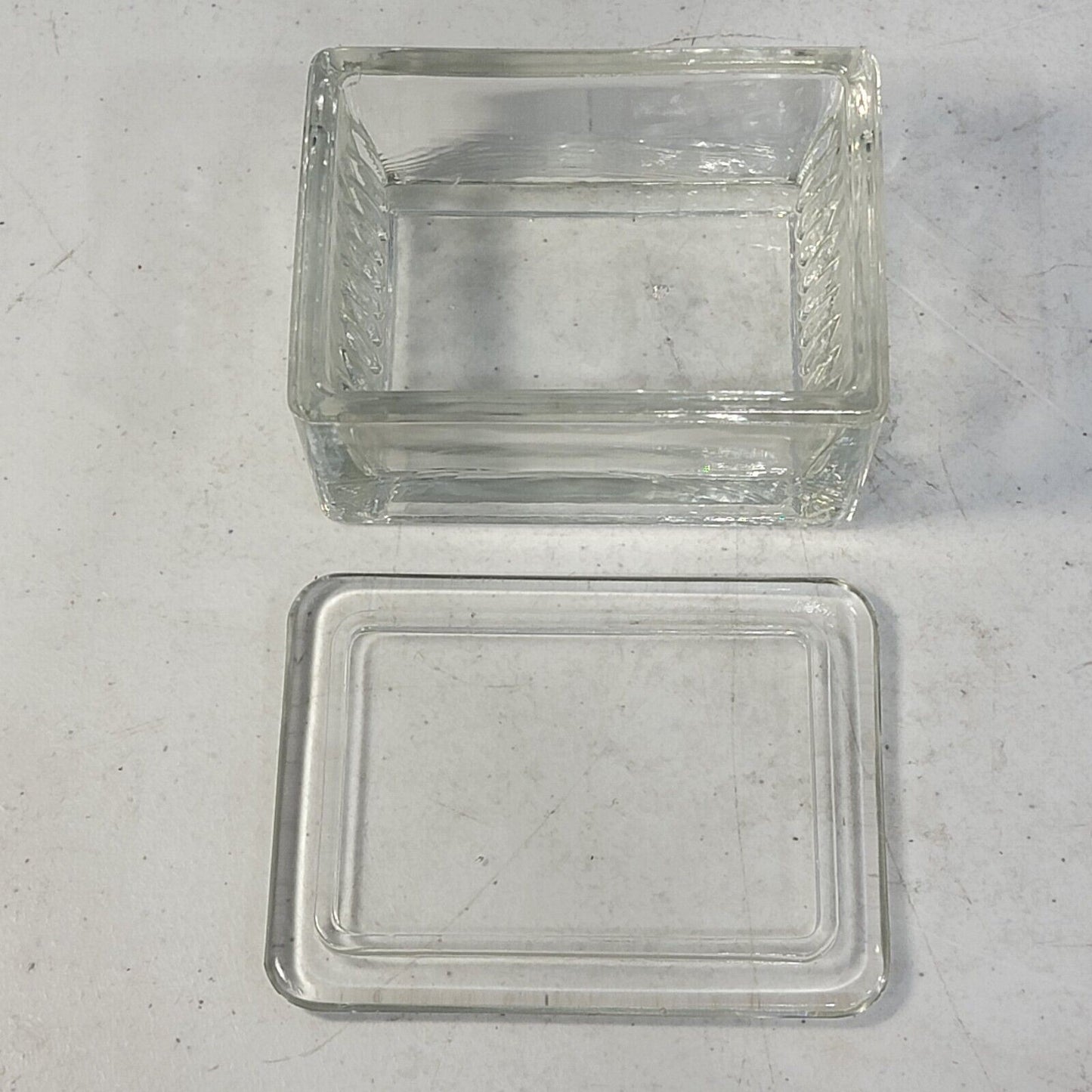 Vintage Horizontal Glass Staining Dish for 10 Slides with Glass Lid