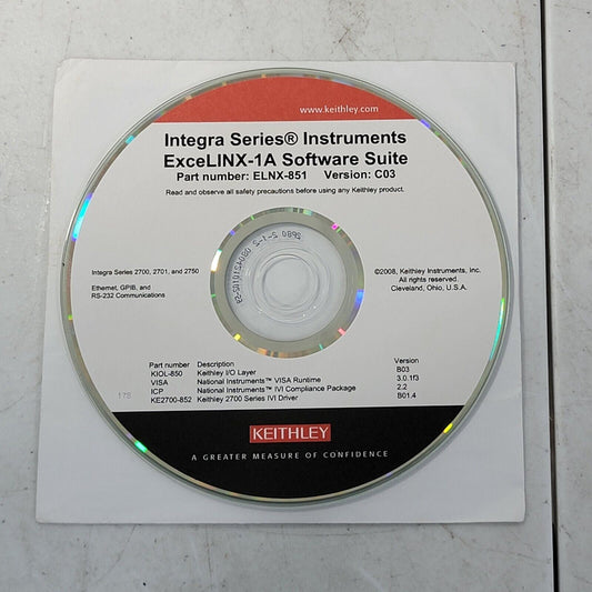 Keithley Integra ExceLINX-1A Software Suite I/O Layer VISA Driver 2700 2701 2750