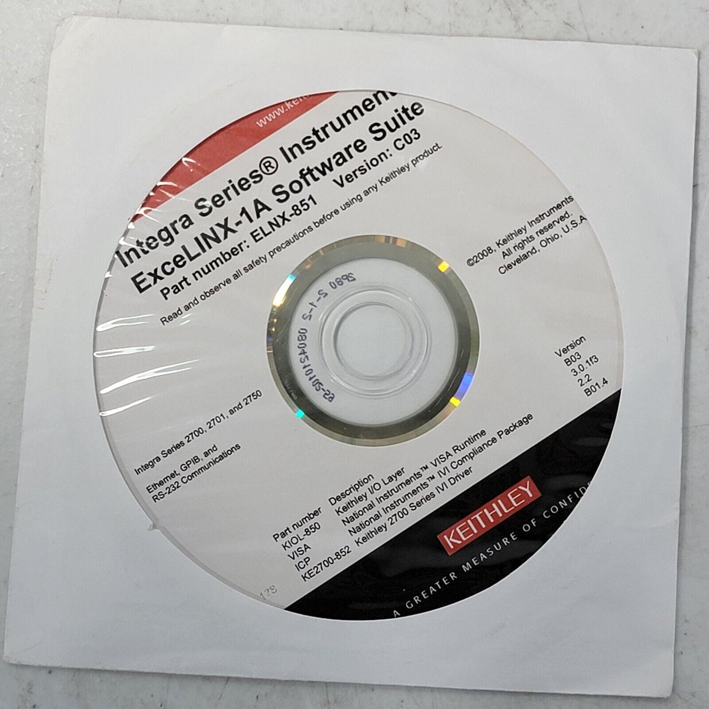 Keithley Integra ExceLINX-1A Software Suite I/O Layer VISA Driver 2700 2701 2750