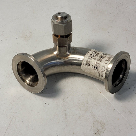 KF25 NW25 90° Elbow w/ 1/4" Swagelok Fitting Take-Off For Vacuum Gauge SS